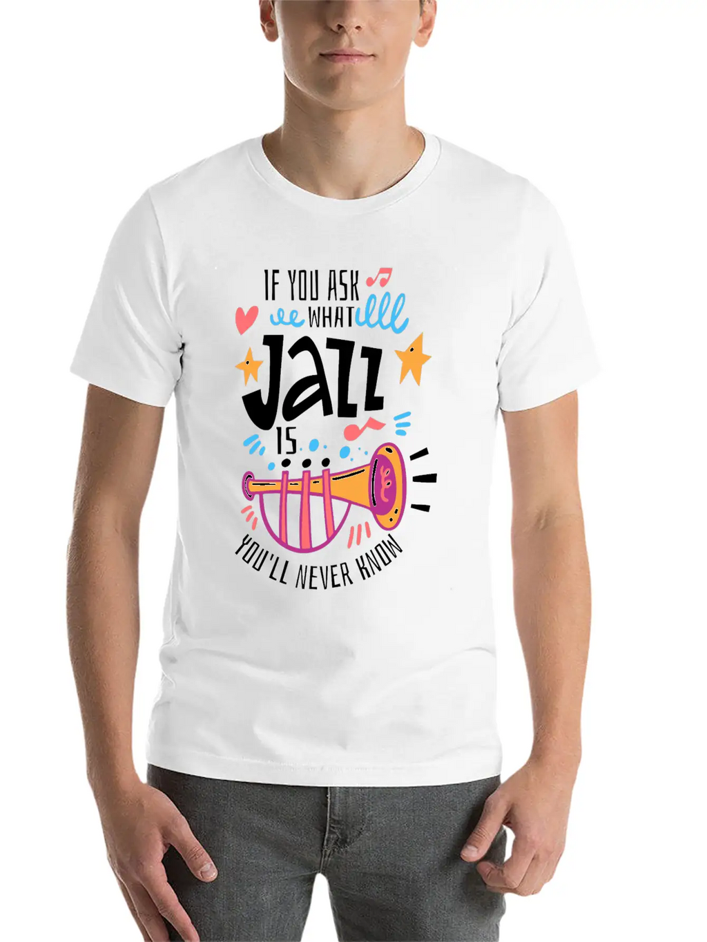 Jazz Music - Jazz Musician Breathable Graphic T-Shirt – Perfect For Casual Days