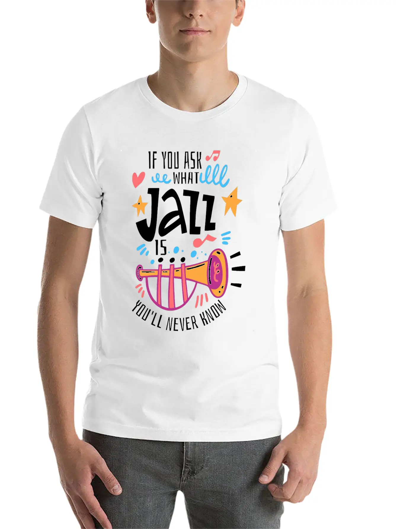 Jazz Music - Jazz Musician Breathable Graphic T-Shirt – Perfect For Casual Days