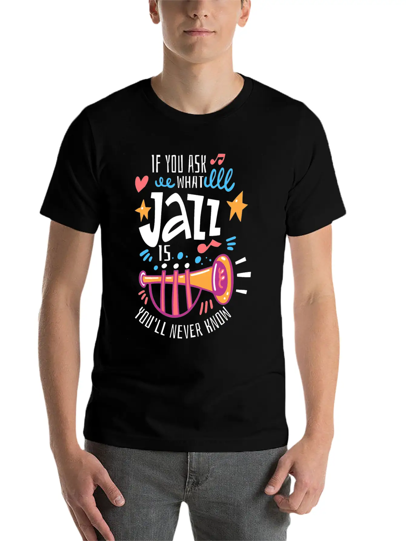 Jazz Music - Jazz Musician Breathable Graphic T-Shirt – Perfect For Casual Days