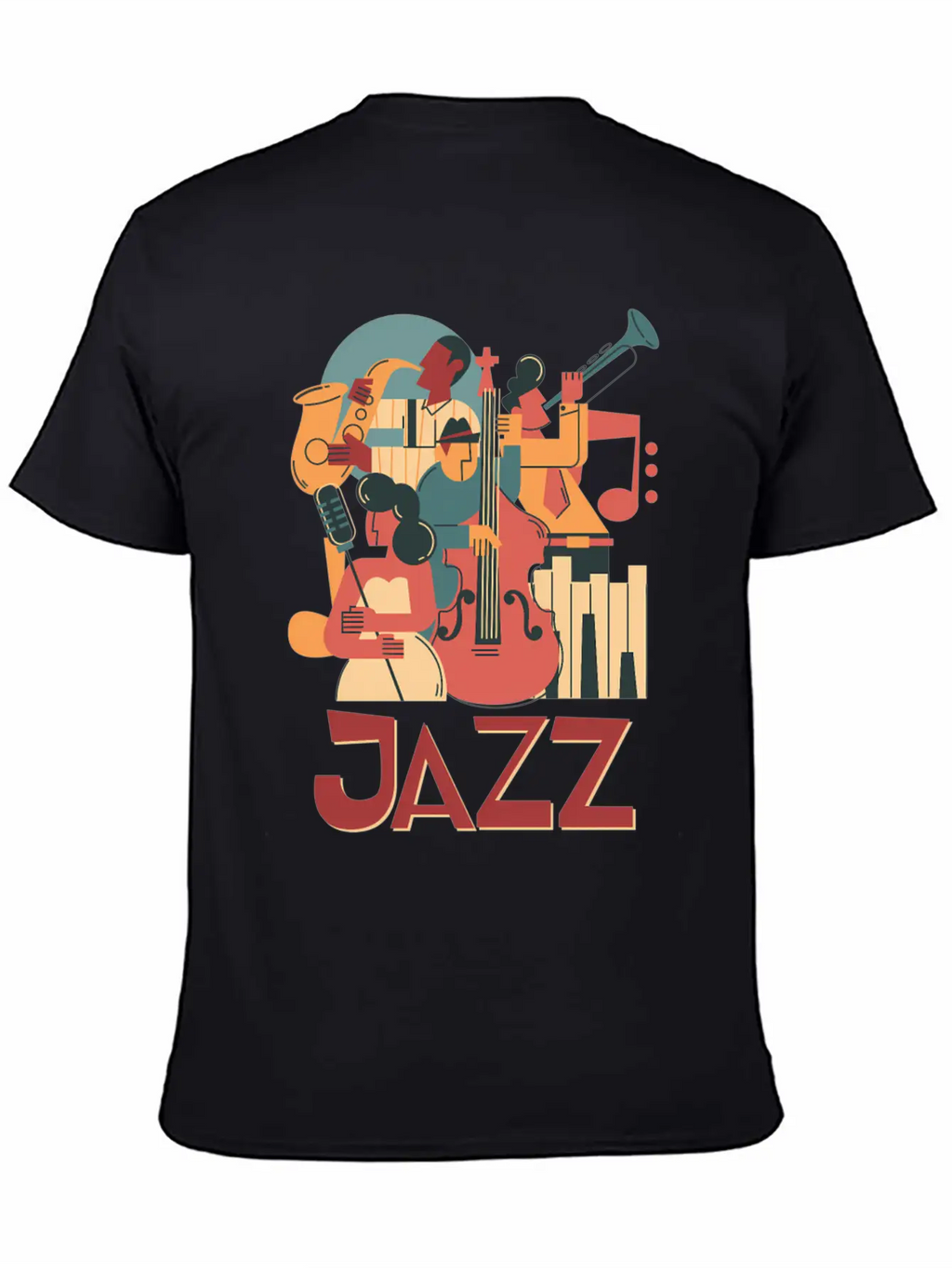 Jazz Musicians Orchestra Playing On Stage Smooth J Relaxed Everyday Tee – Lightweight And Durable Cotton