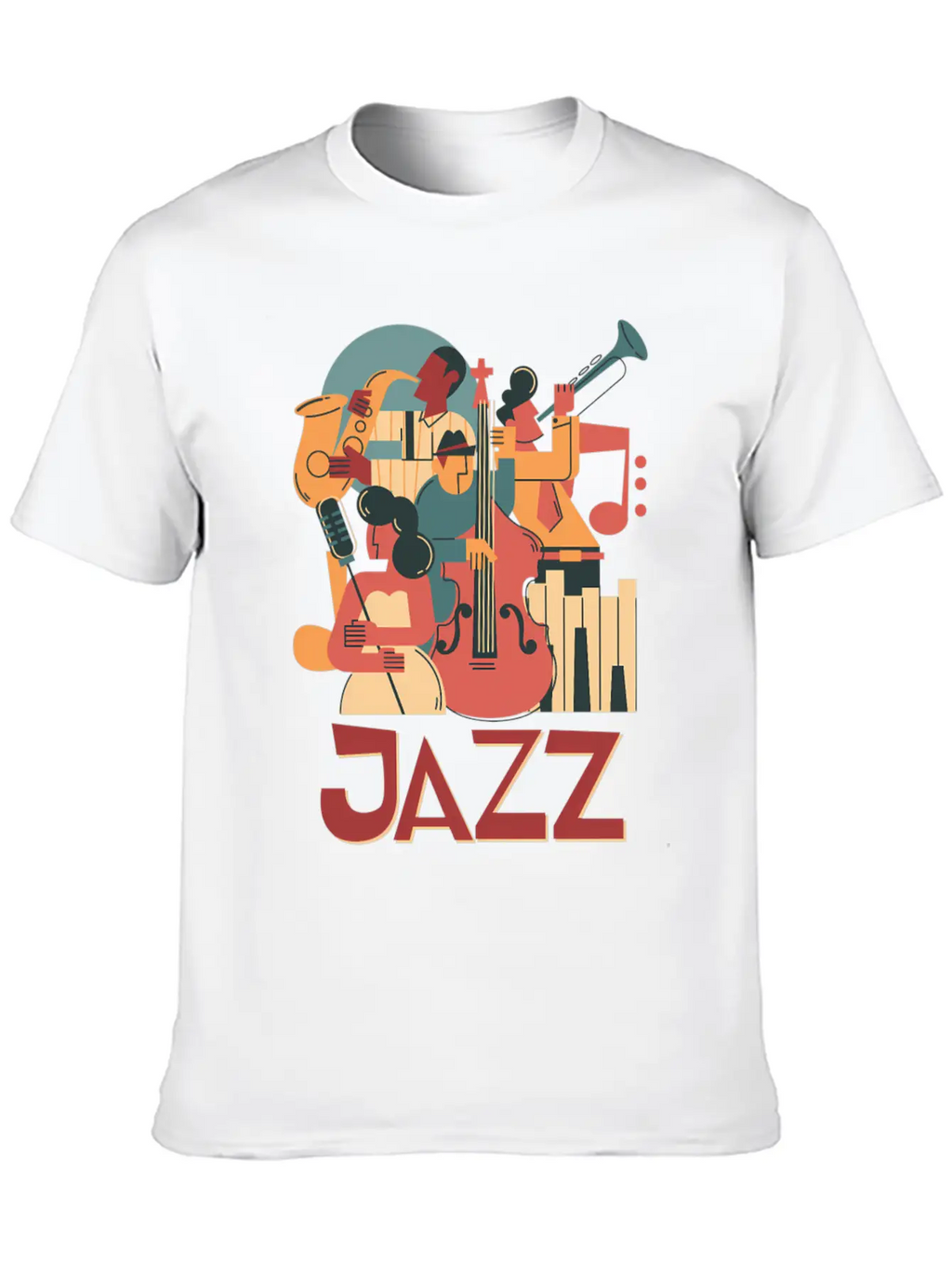 Jazz Musicians Orchestra Playing On Stage Smooth J Relaxed Everyday Tee – Lightweight And Durable Cotton