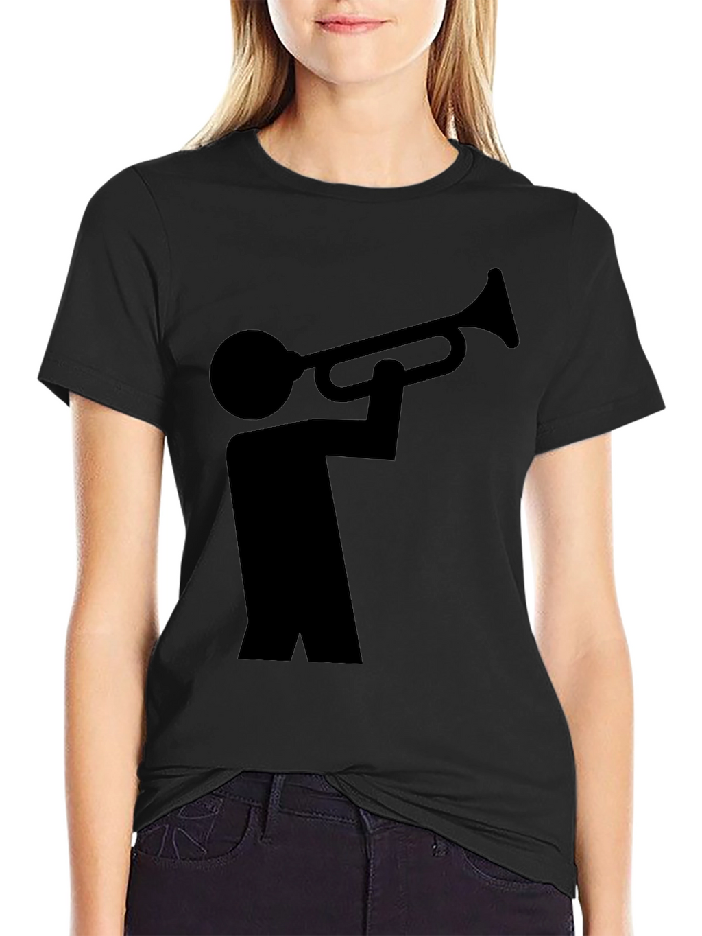 Black Trumpet Player Graphic Tee - Unisex