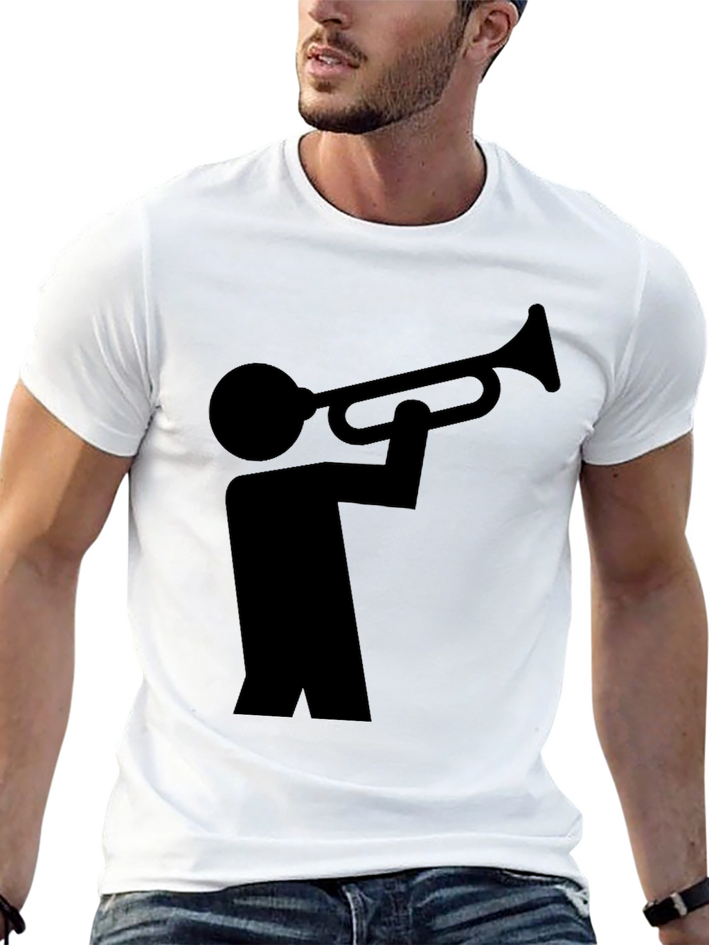 Black Trumpet Player Graphic Tee - Unisex