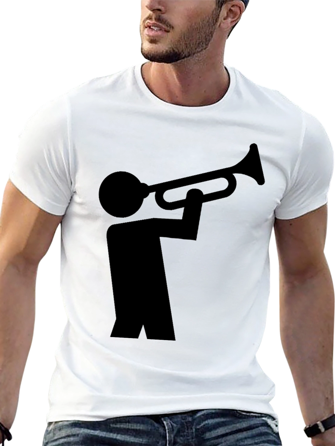 Black Trumpet Player Graphic Tee - Unisex