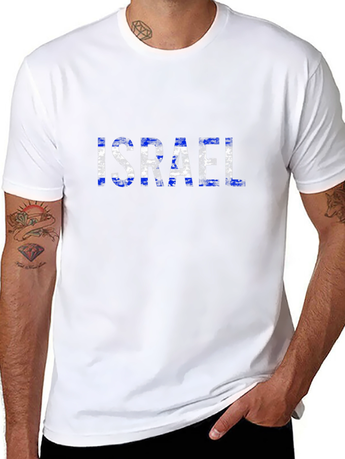 Israel Flag T-Shirt - Distressed Print
