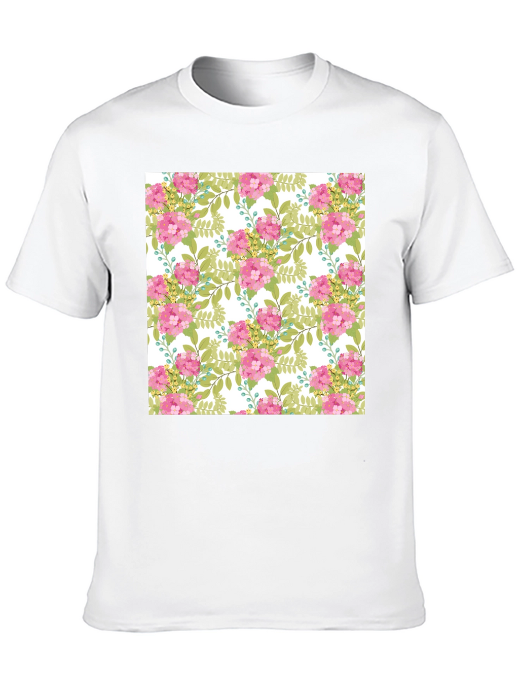 Floral Pattern Black T-Shirt