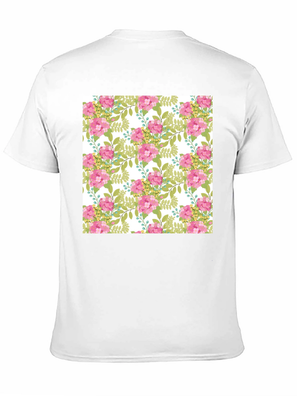 Floral Pattern Black T-Shirt