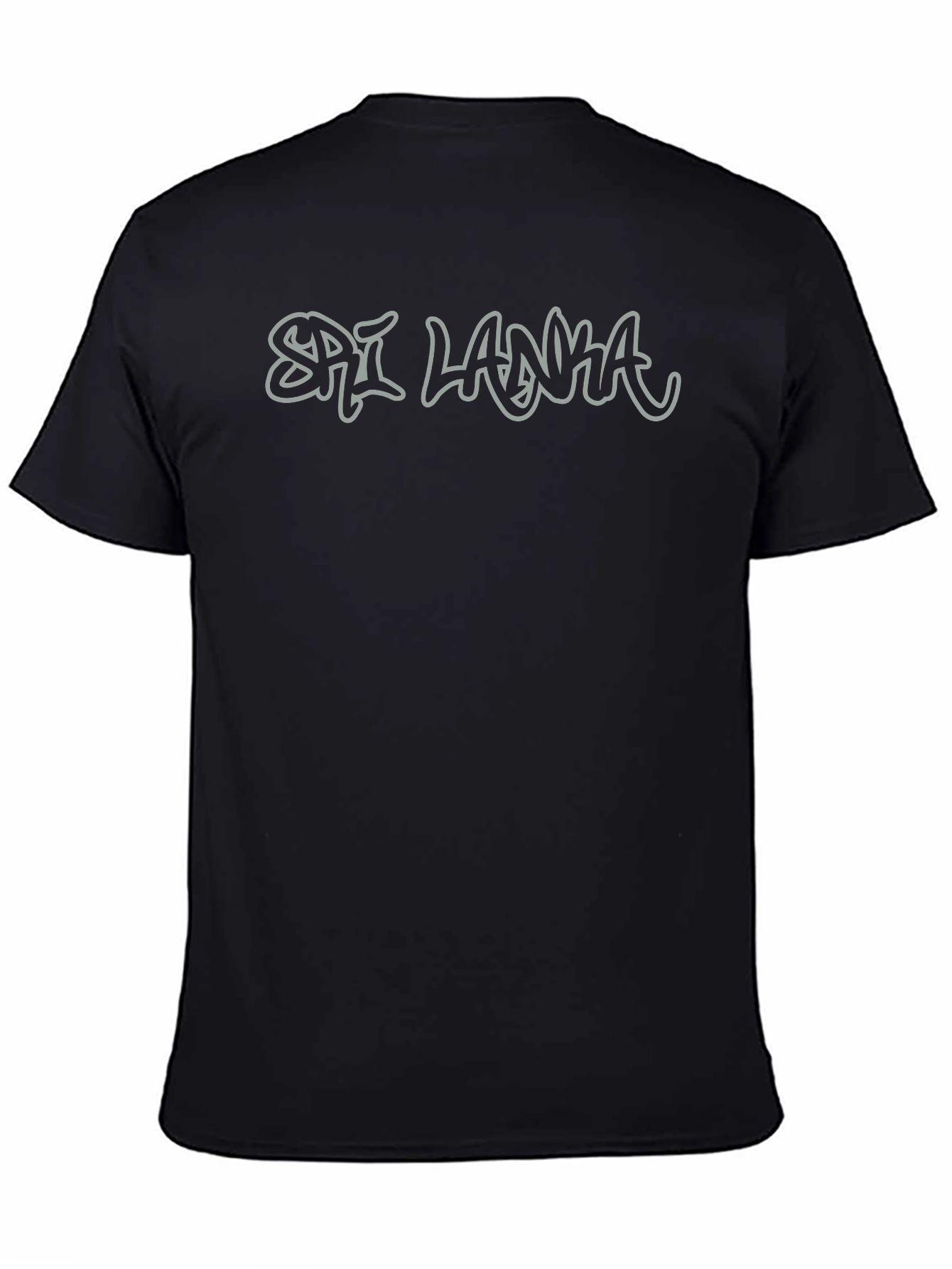 Sri Lanka Graphic Print Black T-Shirt