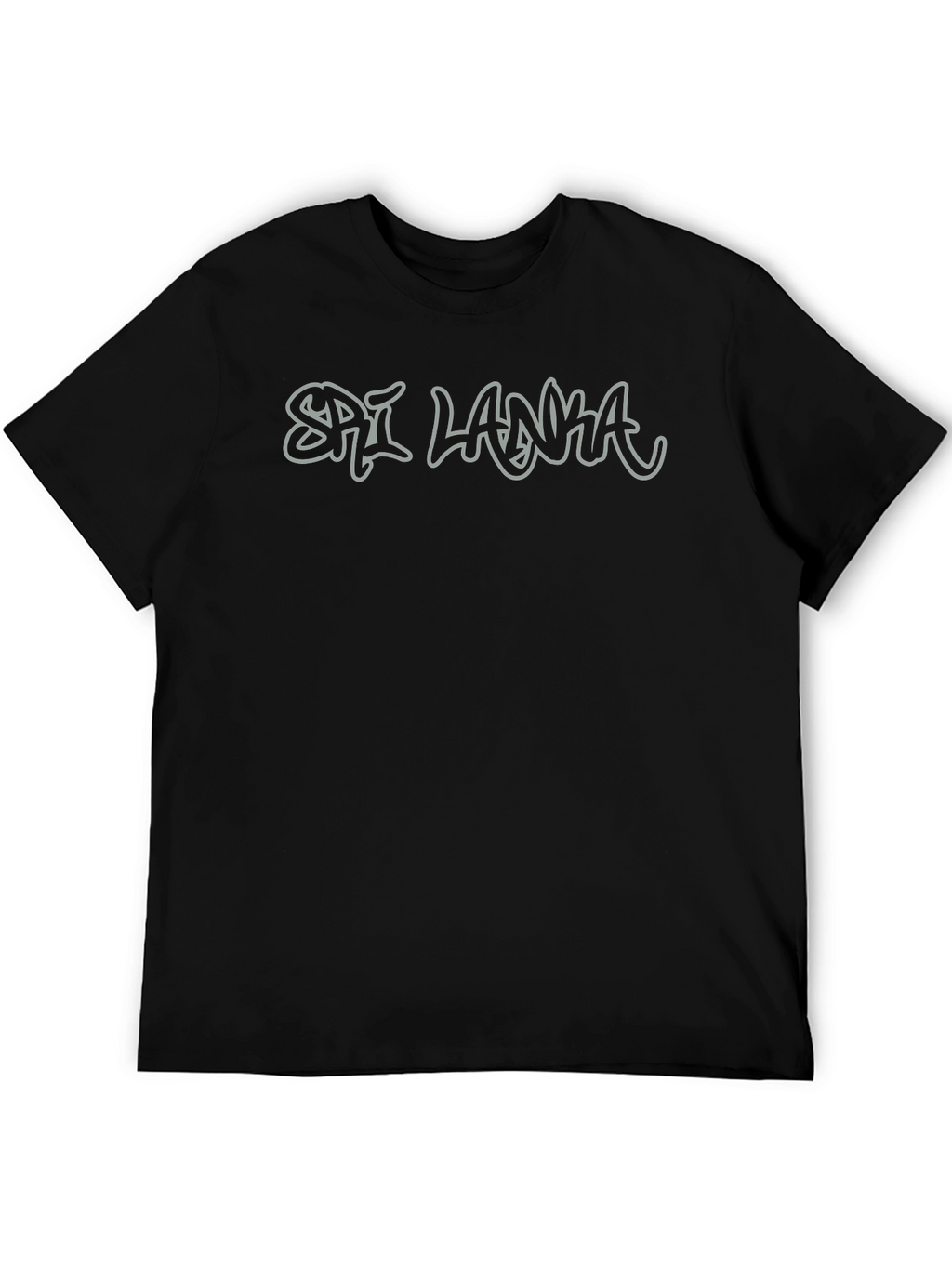 Sri Lanka Graphic Print Black T-Shirt