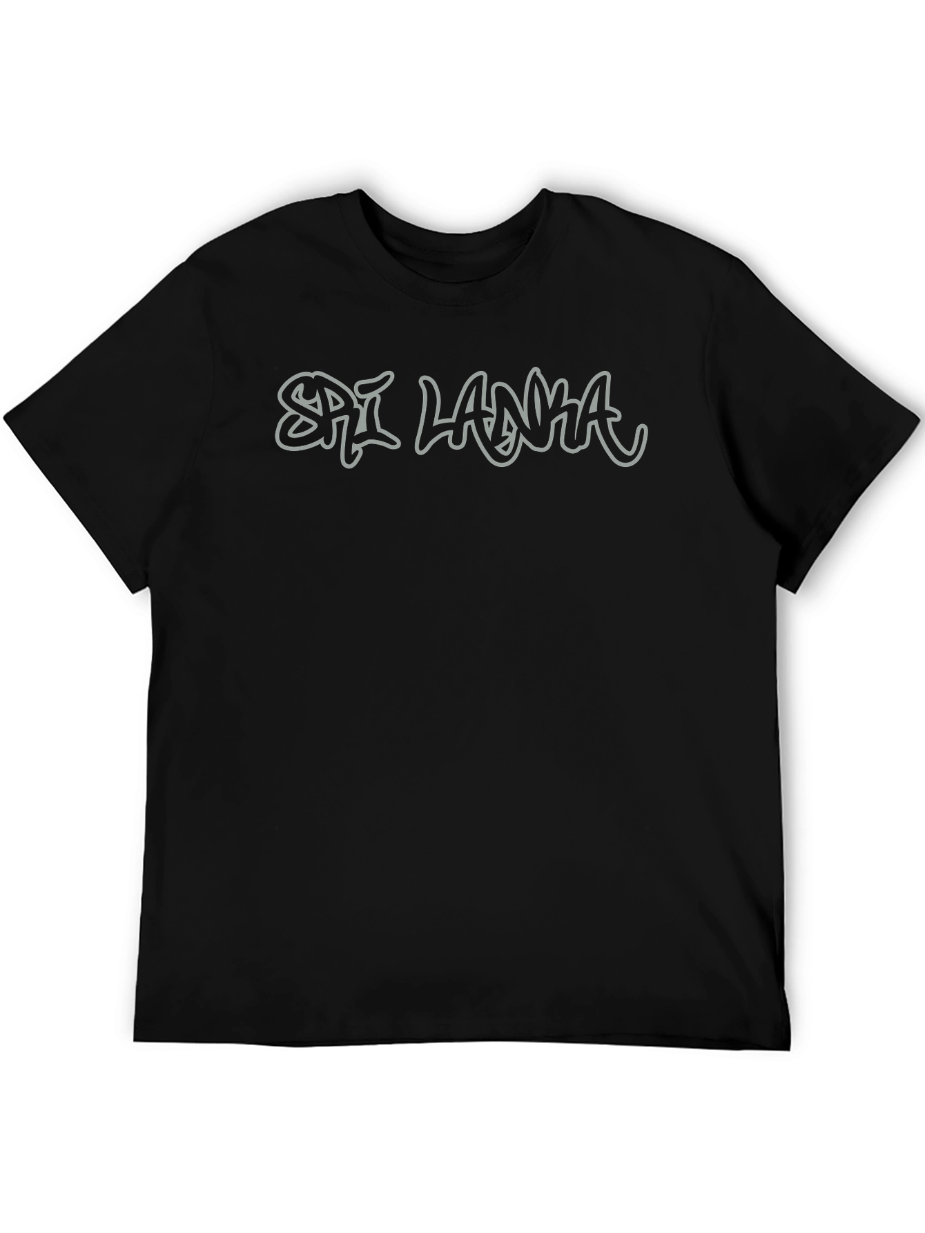 Sri Lanka Graphic Print Black T-Shirt
