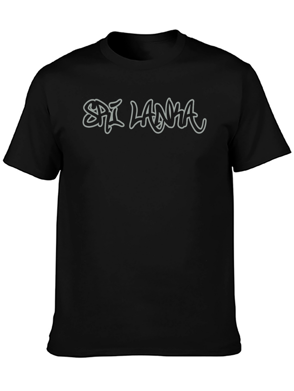 Sri Lanka Graphic Print Black T-Shirt