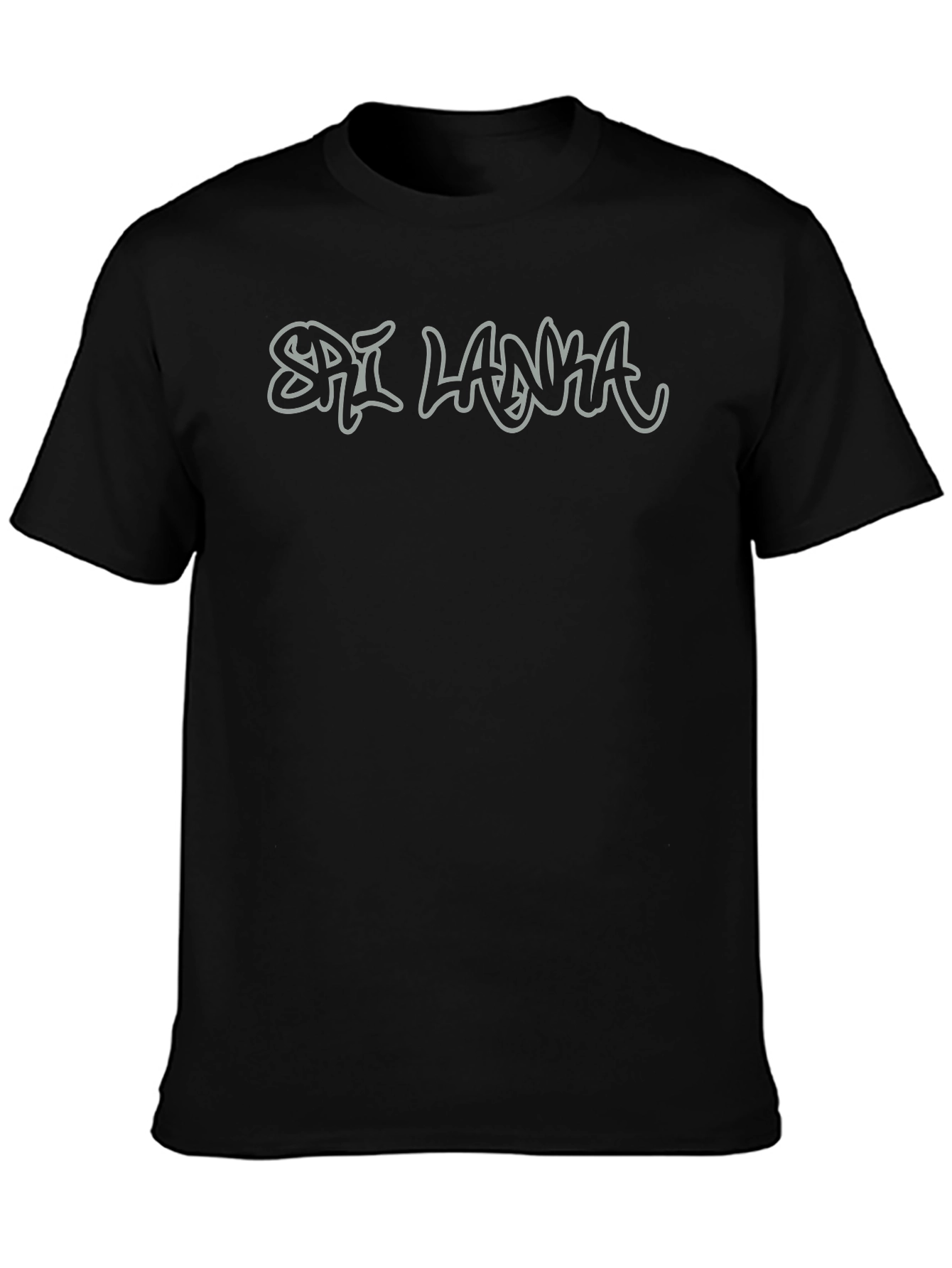 Sri Lanka Graphic Print Black T-Shirt