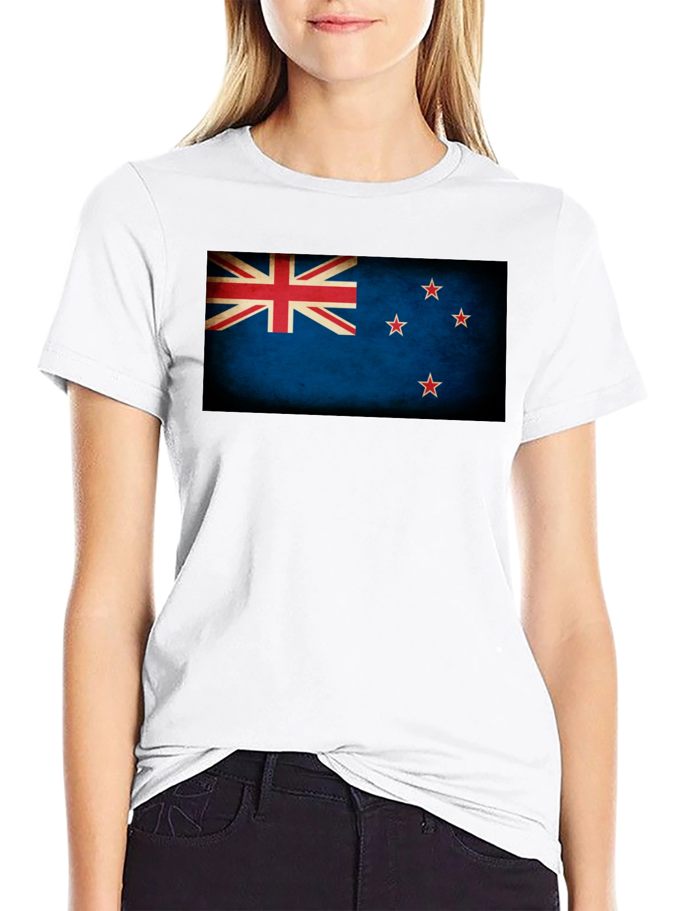 New Zealand Flag Graphic Black T-Shirt