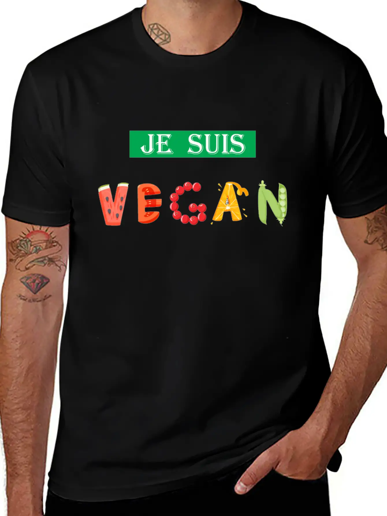 JE SUIS VEGAN, VEGAN GIFT, FRENCH VEGAN, I'M VEGAN Stylish Everyday T-Shirt – Unisex Basic Cotton Tee