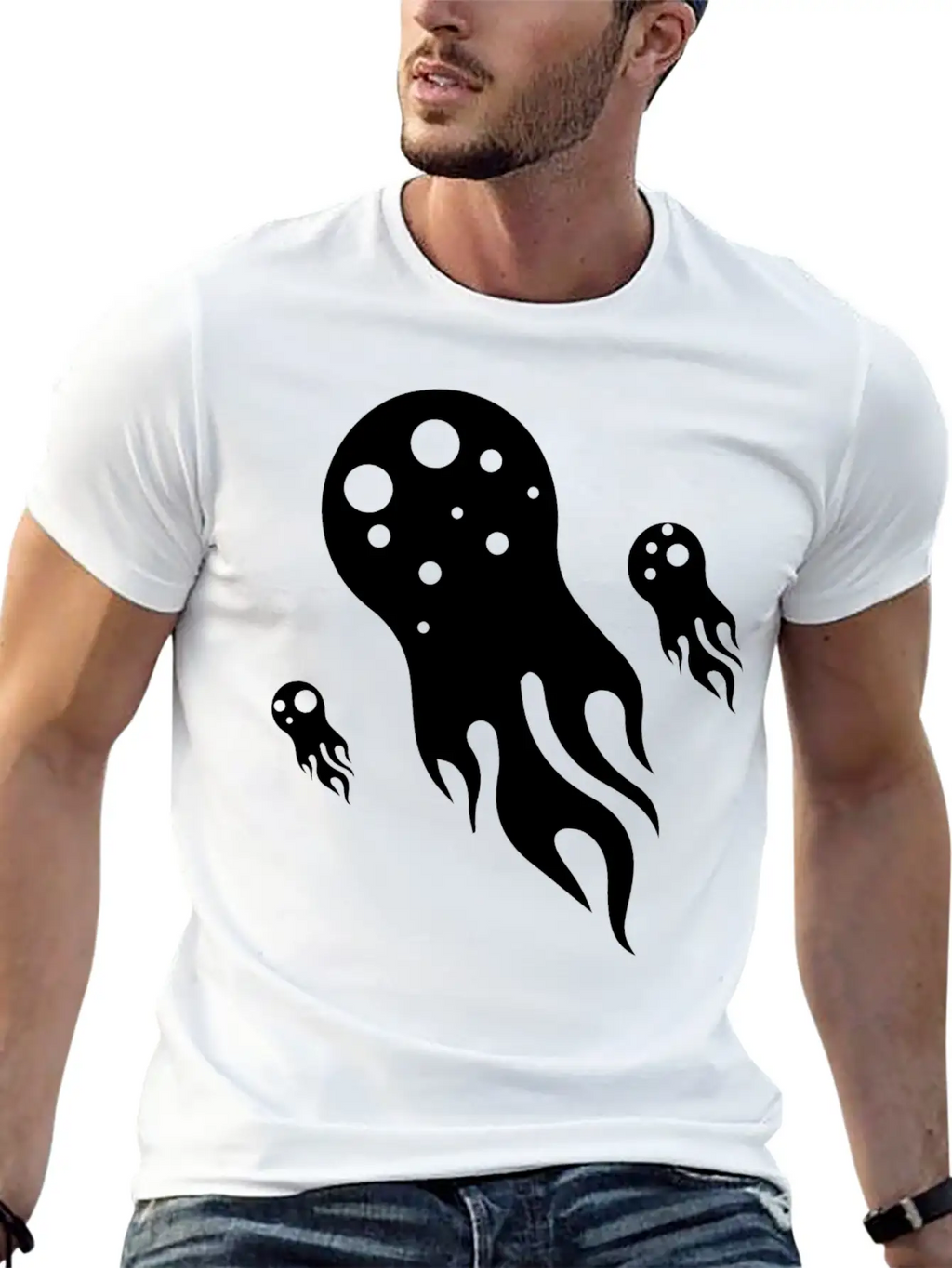Jellyfish Comet Water Marine Animals Basic Graphic T-Shirt – Daily Comfort In Soft Cotton