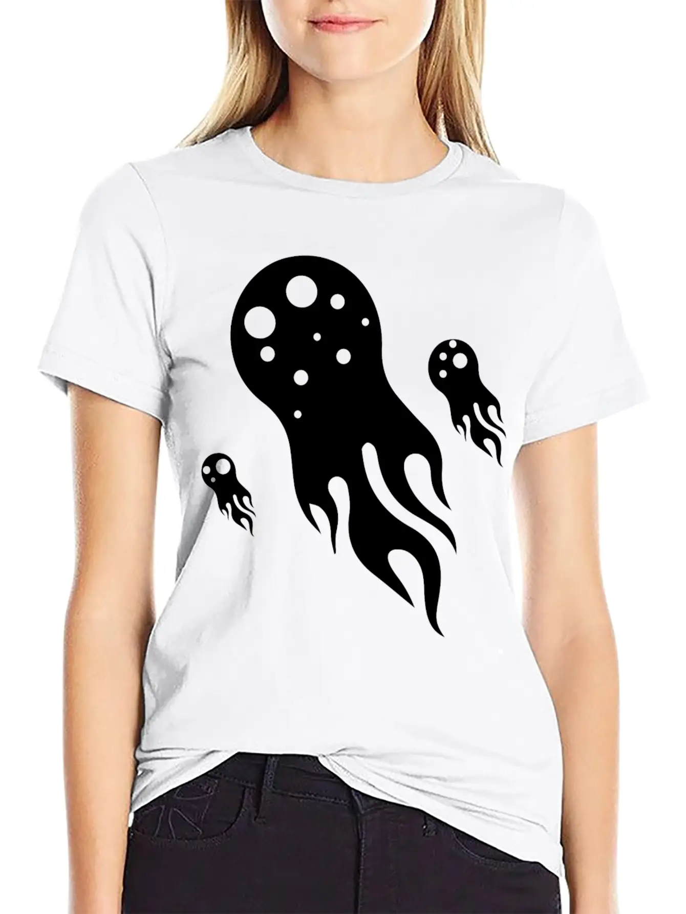 Jellyfish Comet Water Marine Animals Basic Graphic T-Shirt – Daily Comfort In Soft Cotton