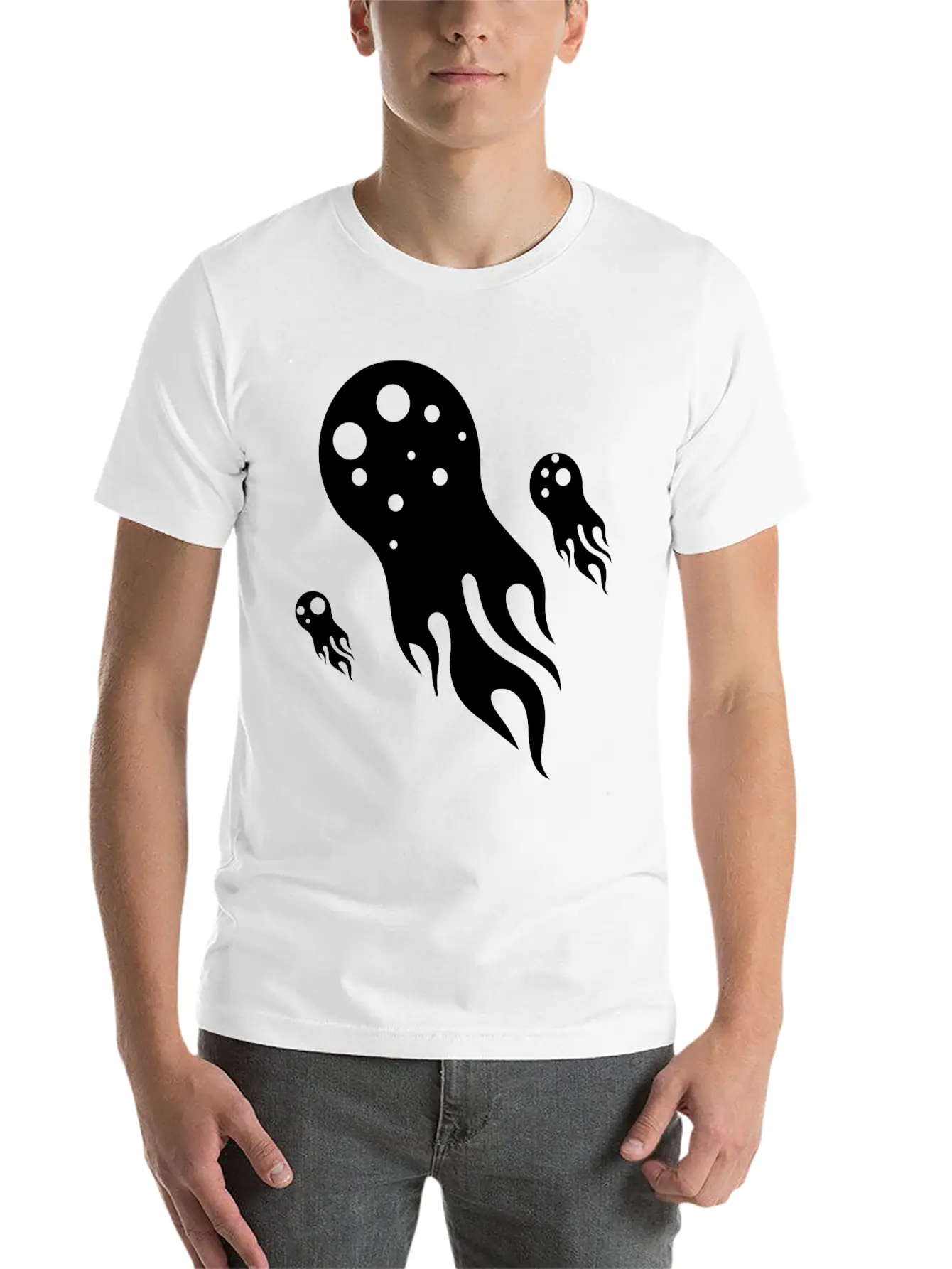 Jellyfish Comet Water Marine Animals Basic Graphic T-Shirt – Daily Comfort In Soft Cotton