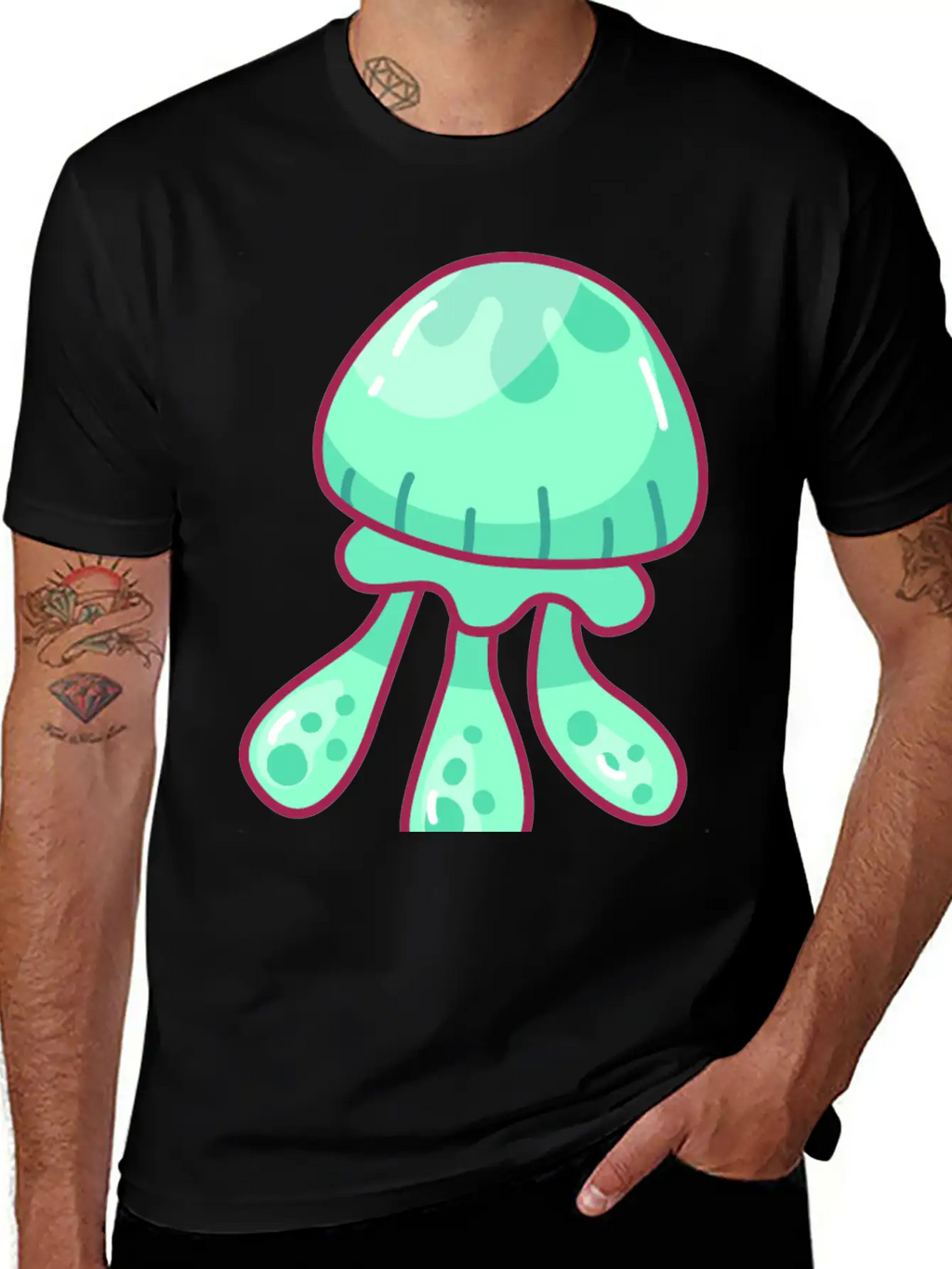 Jellyfish Hand Drawn Essential Cotton Tee For Daily Outfits – Unisex Style