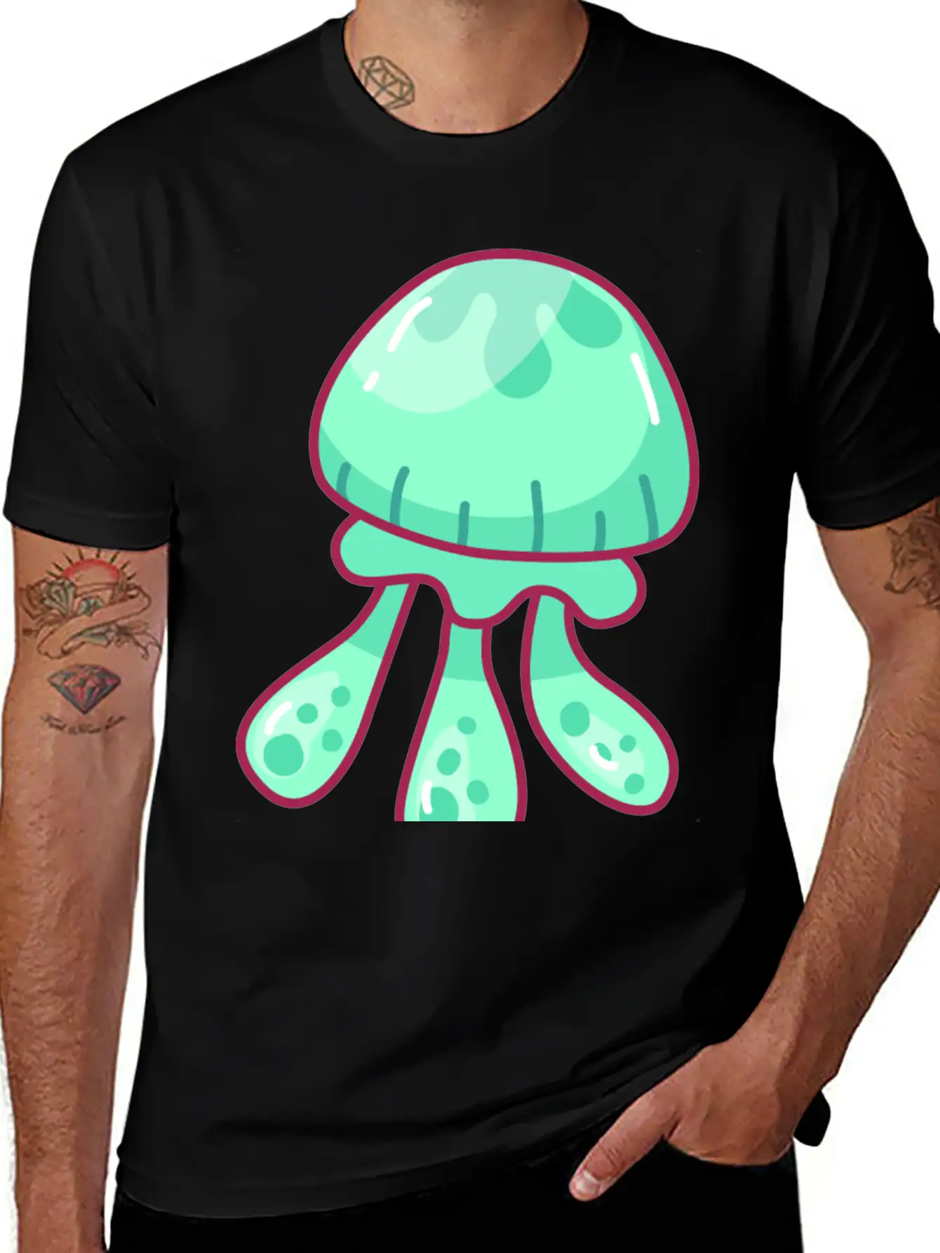 Jellyfish Hand Drawn Essential Cotton Tee For Daily Outfits – Unisex Style