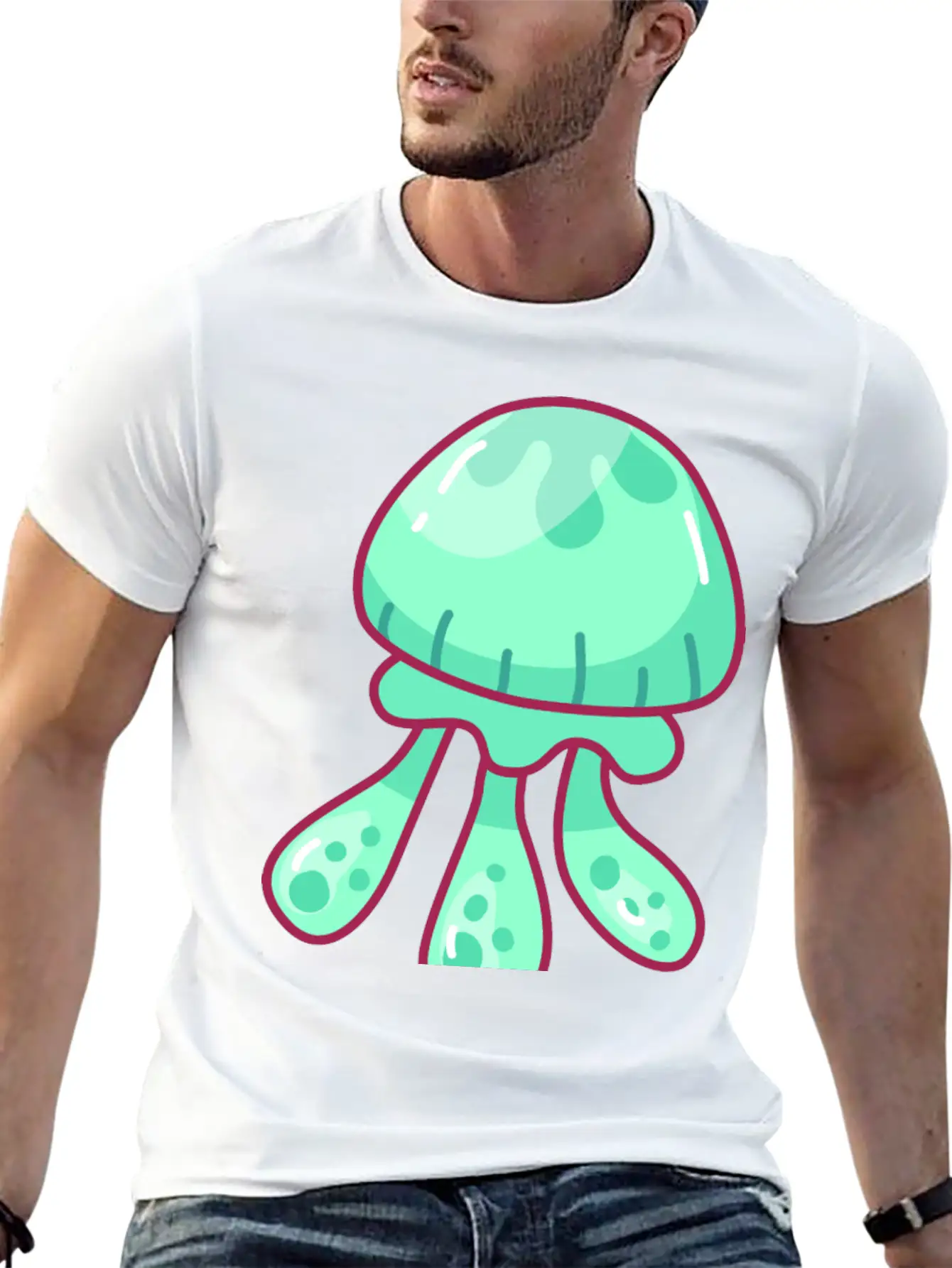 Jellyfish Hand Drawn Essential Cotton Tee For Daily Outfits – Unisex Style