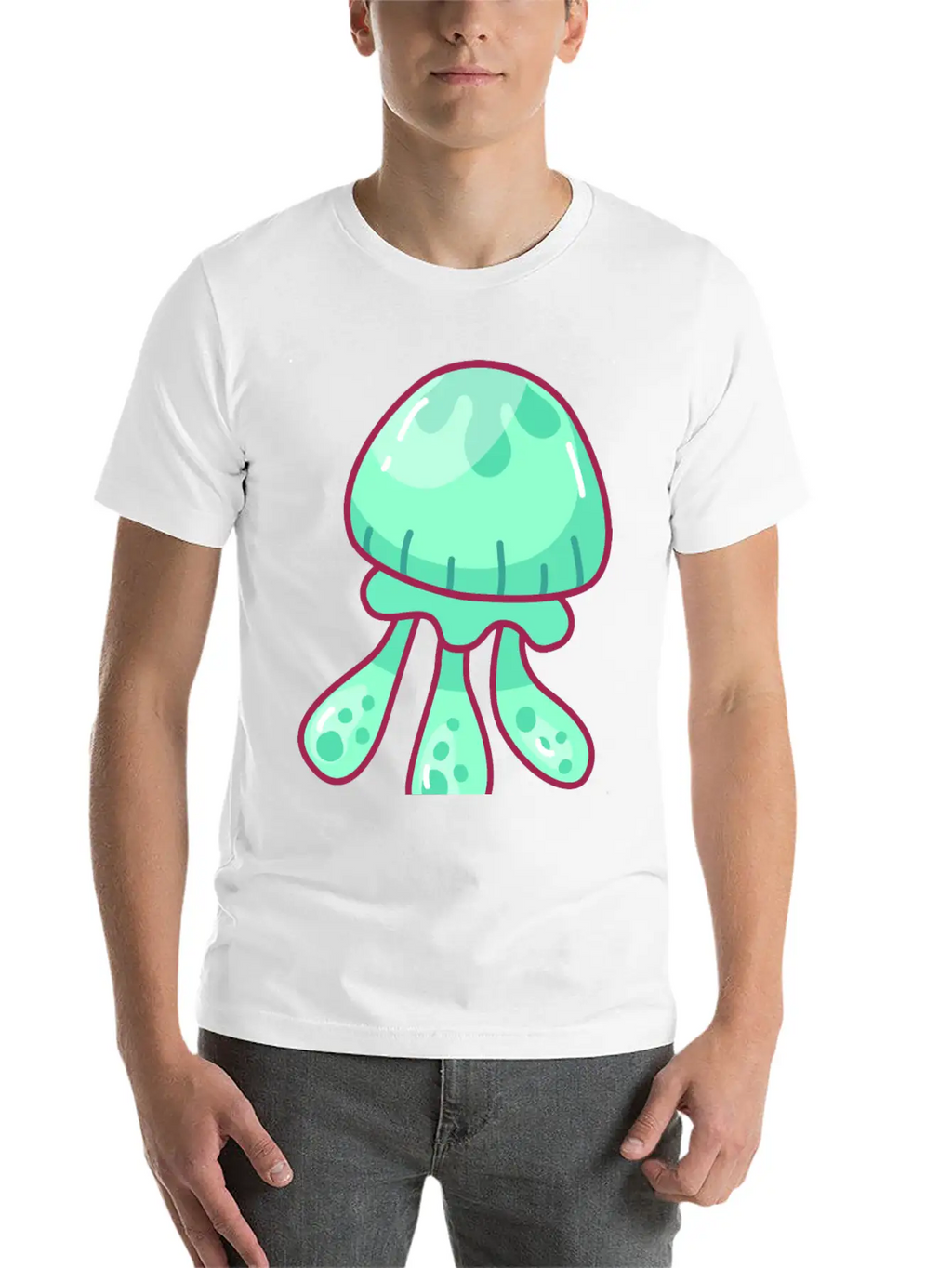 Jellyfish Hand Drawn Essential Cotton Tee For Daily Outfits – Unisex Style