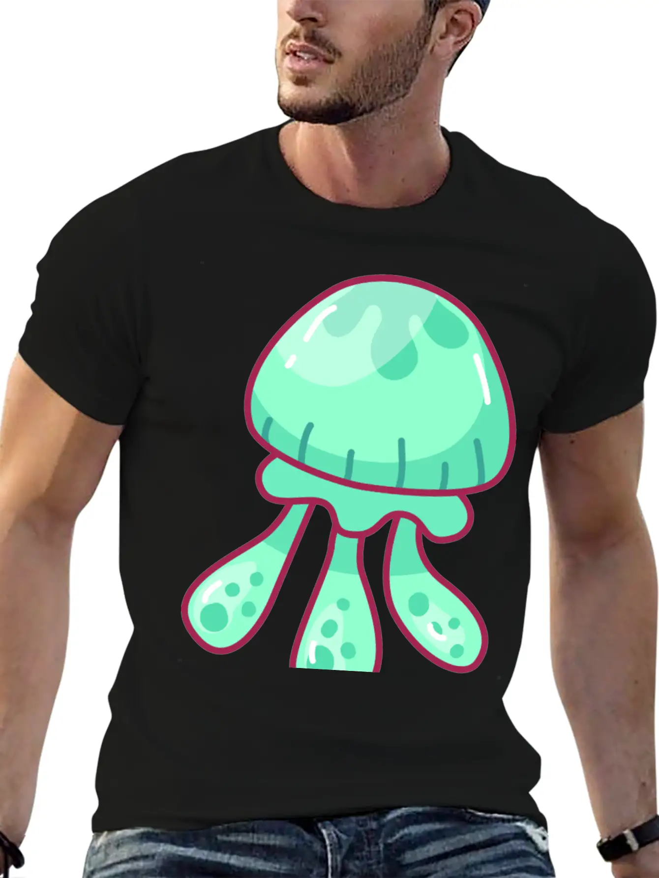 Jellyfish Hand Drawn Essential Cotton Tee For Daily Outfits – Unisex Style