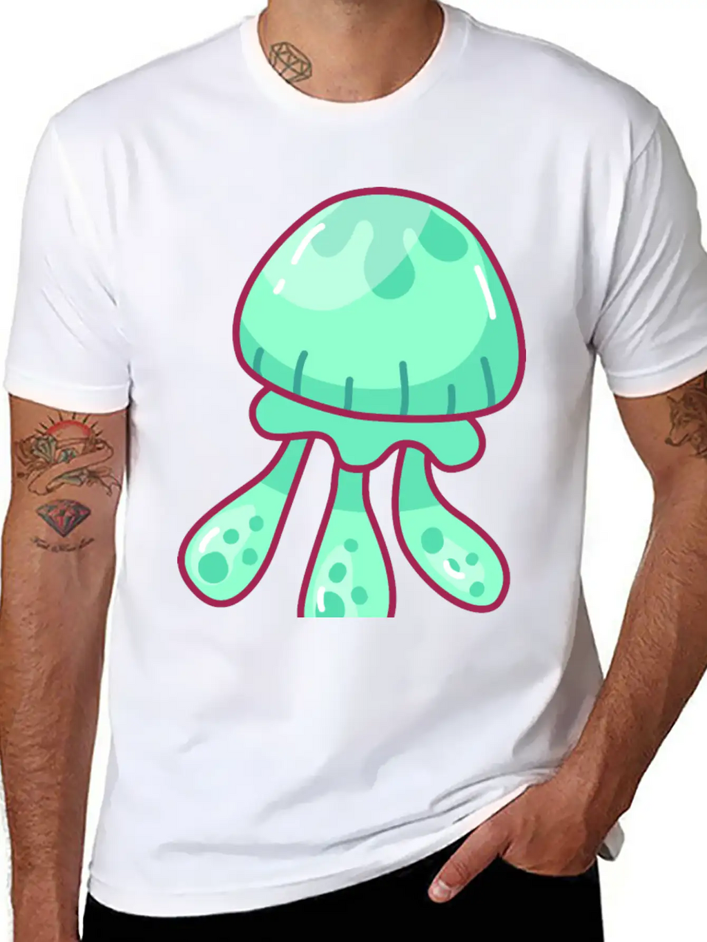 Jellyfish Hand Drawn Essential Cotton Tee For Daily Outfits – Unisex Style