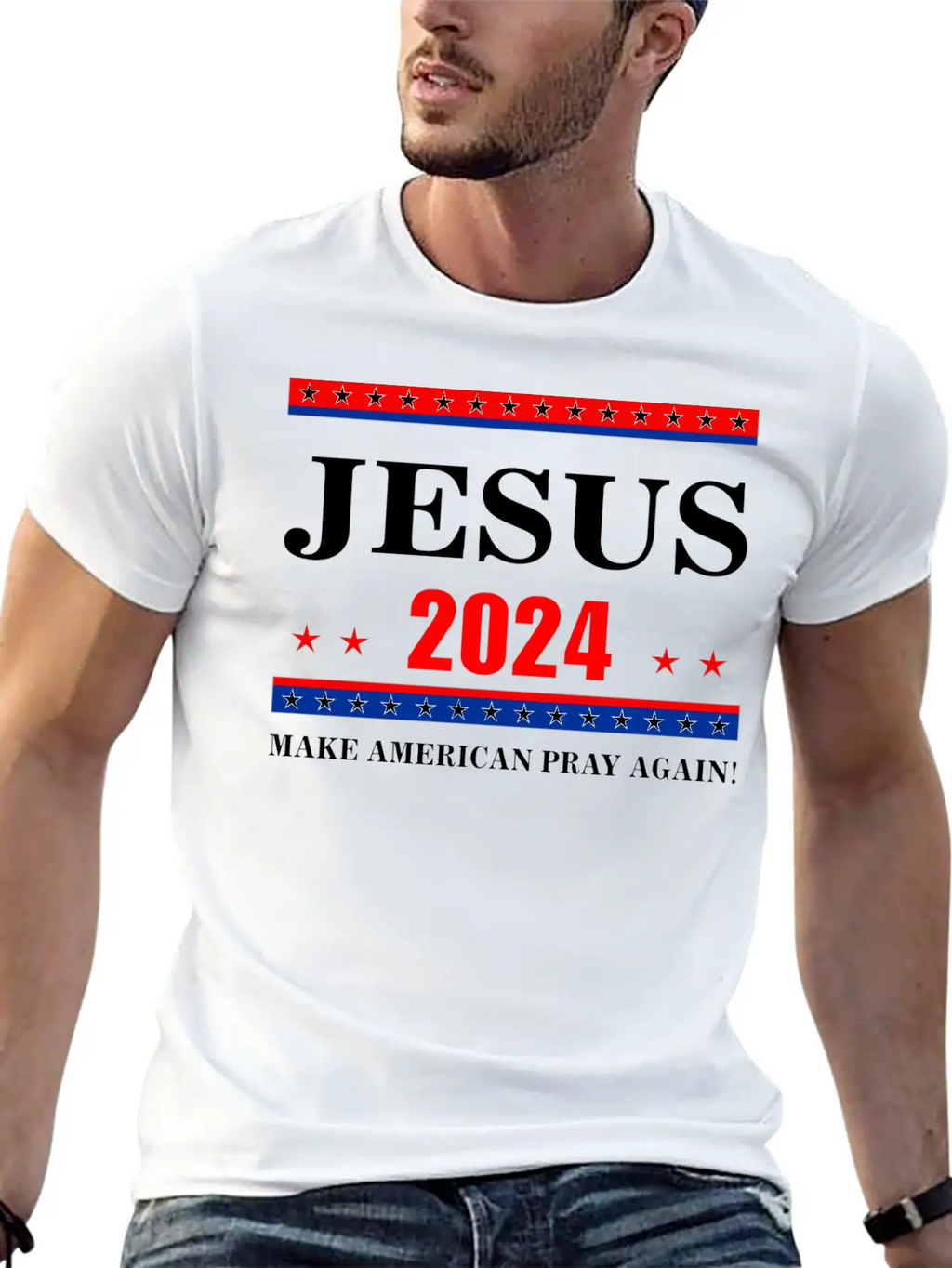 Jesus 2024 Make American Pray AgainT-Shirt Breathable Graphic T-Shirt – Perfect For Casual Days