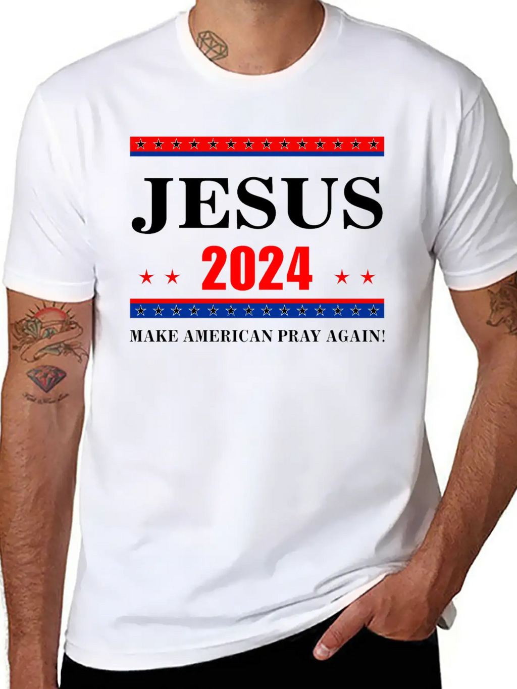 Jesus 2024 Make American Pray AgainT-Shirt Breathable Graphic T-Shirt – Perfect For Casual Days