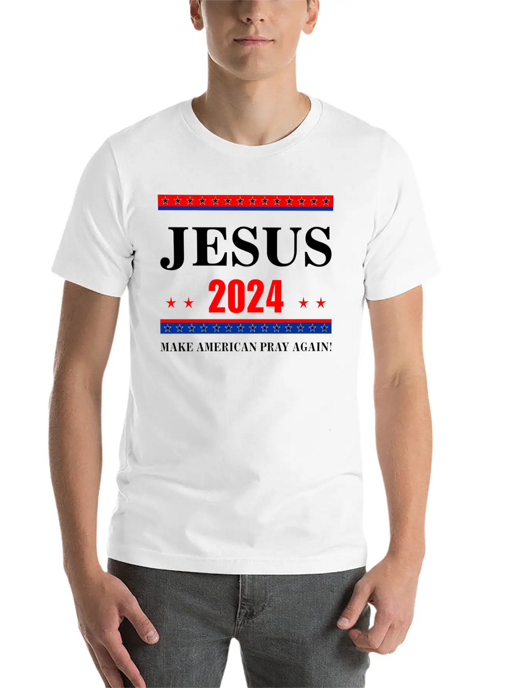 Jesus 2024 Make American Pray AgainT-Shirt Breathable Graphic T-Shirt – Perfect For Casual Days