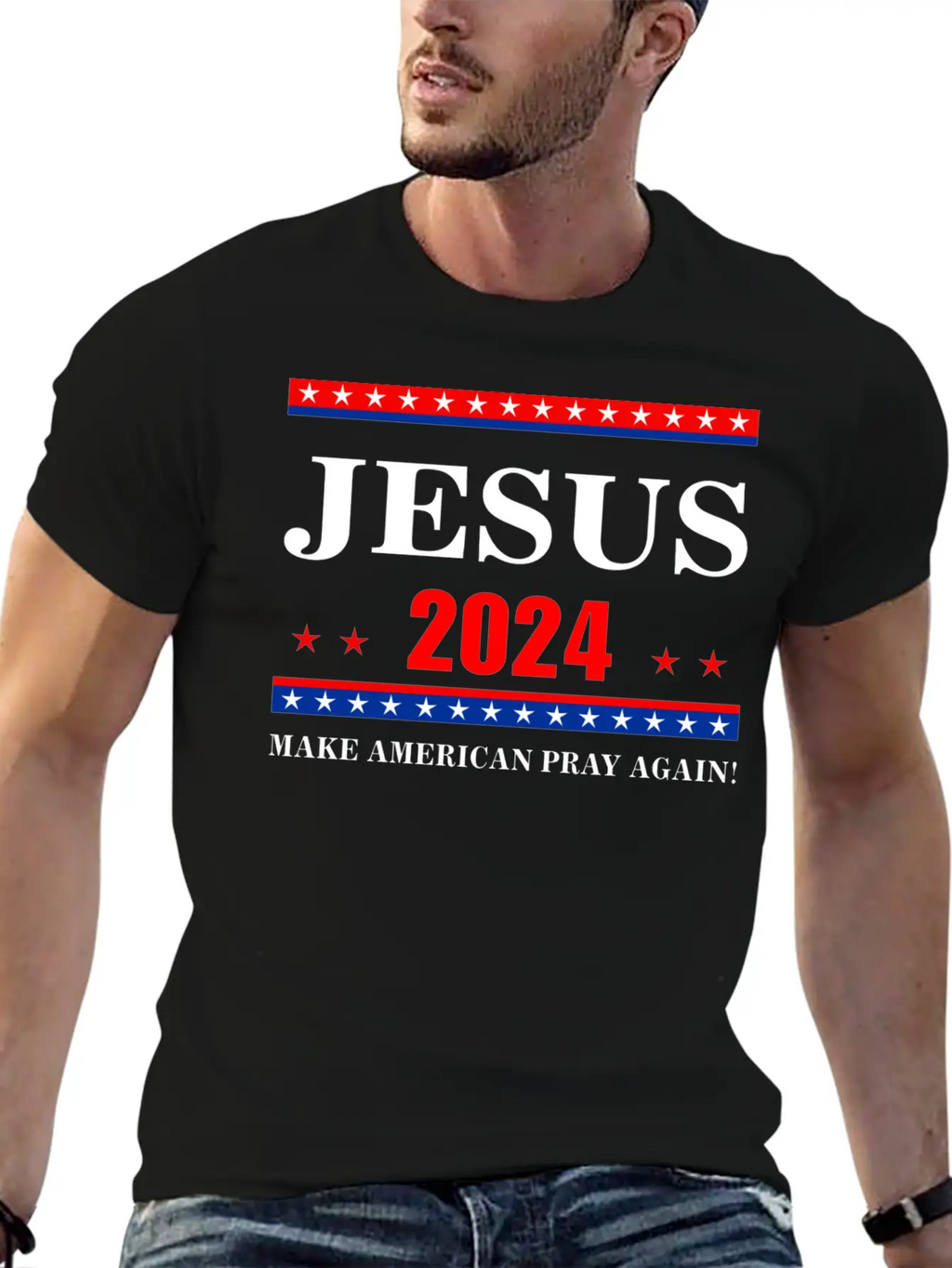 Jesus 2024 Make American Pray AgainT-Shirt Breathable Graphic T-Shirt – Perfect For Casual Days
