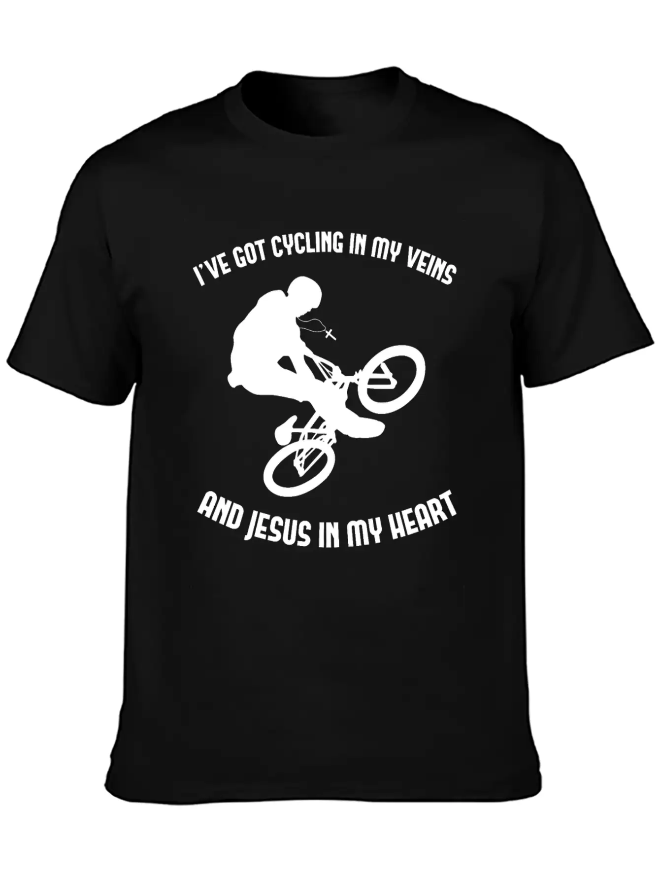 Jesus & Cycling Funny Cyclist Bicycling Cycle Classic Cotton Tee – Unisex Comfort For Any Season