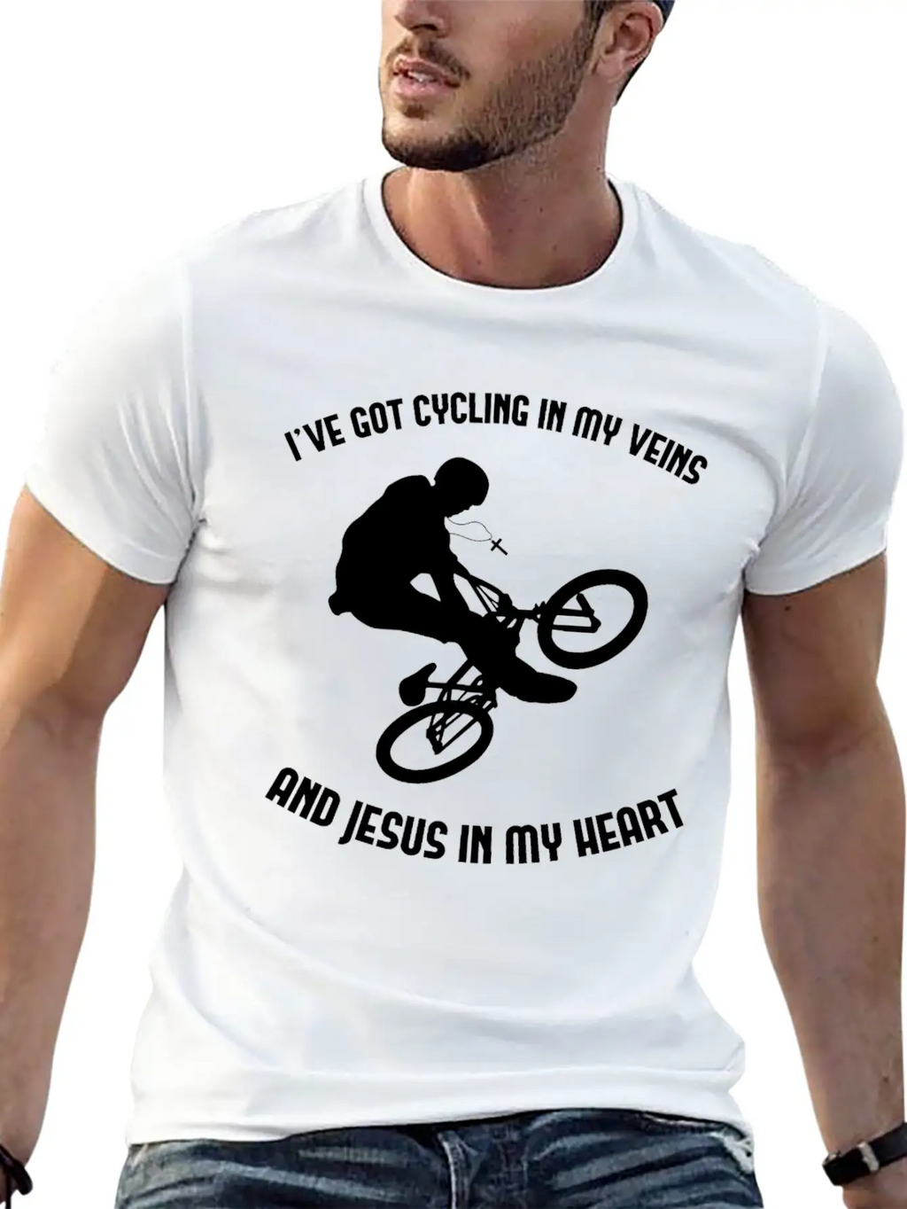 Jesus & Cycling Funny Cyclist Bicycling Cycle Classic Cotton Tee – Unisex Comfort For Any Season