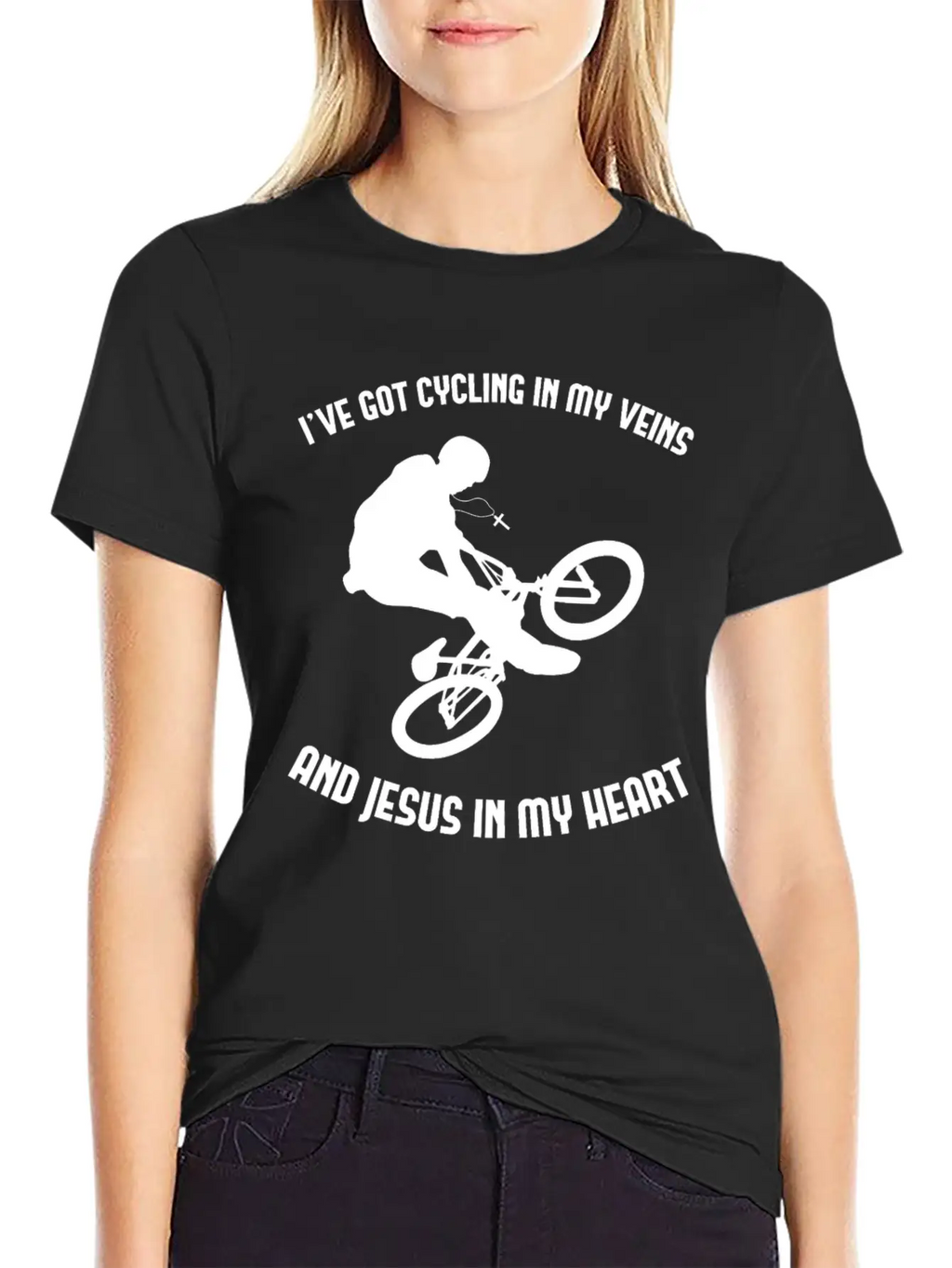 Jesus & Cycling Funny Cyclist Bicycling Cycle Classic Cotton Tee – Unisex Comfort For Any Season