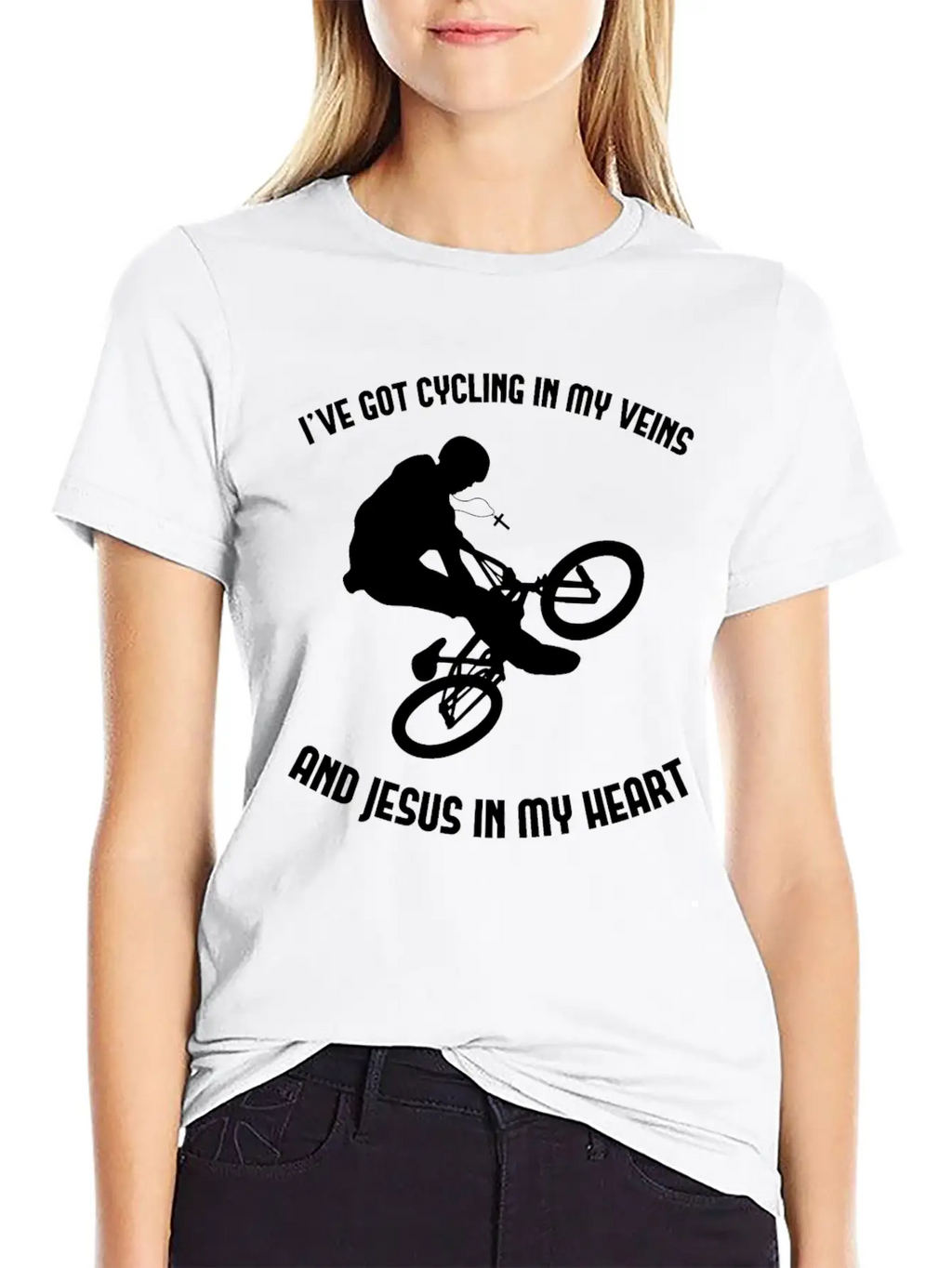 Jesus & Cycling Funny Cyclist Bicycling Cycle Classic Cotton Tee – Unisex Comfort For Any Season