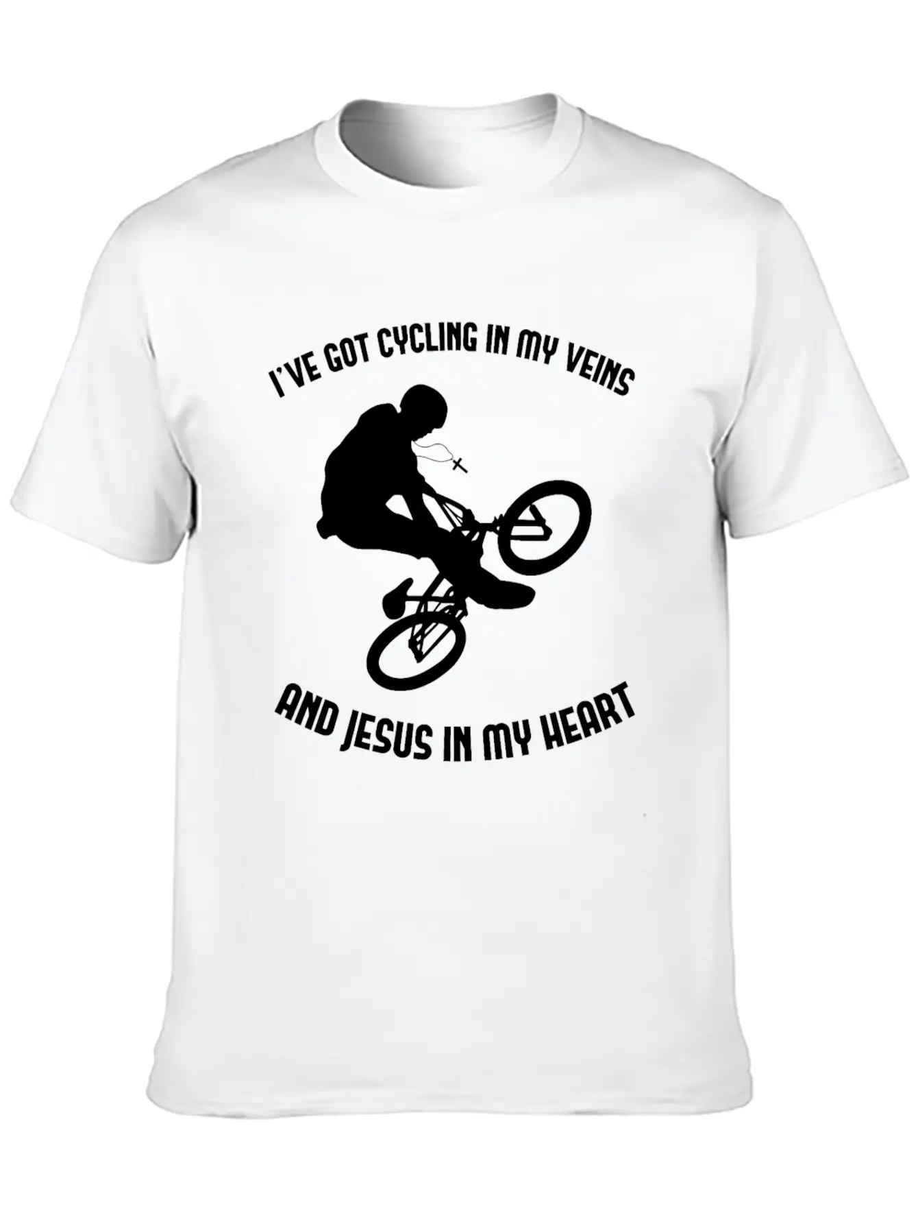 Jesus & Cycling Funny Cyclist Bicycling Cycle Classic Cotton Tee – Unisex Comfort For Any Season