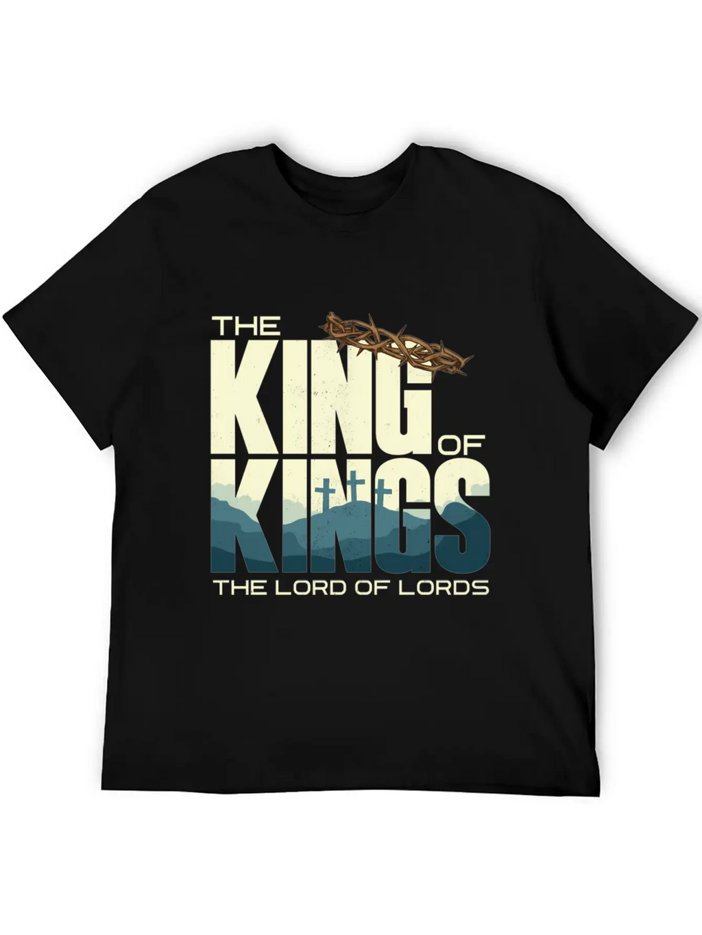 Jesus Is The King Of Kings Crucifion Cross Breathable Graphic T-Shirt – Perfect For Casual Days