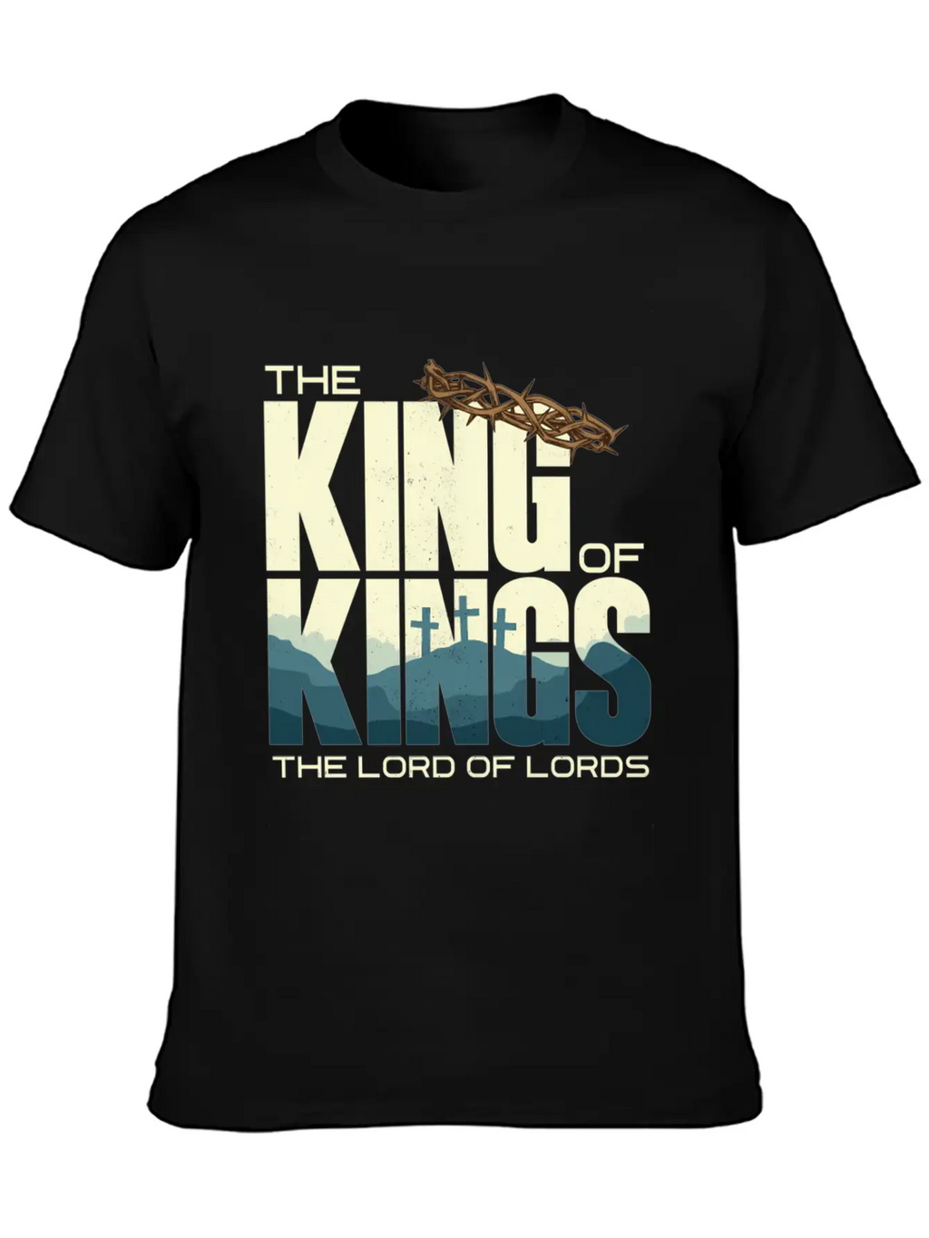 Jesus Is The King Of Kings Crucifion Cross Breathable Graphic T-Shirt – Perfect For Casual Days