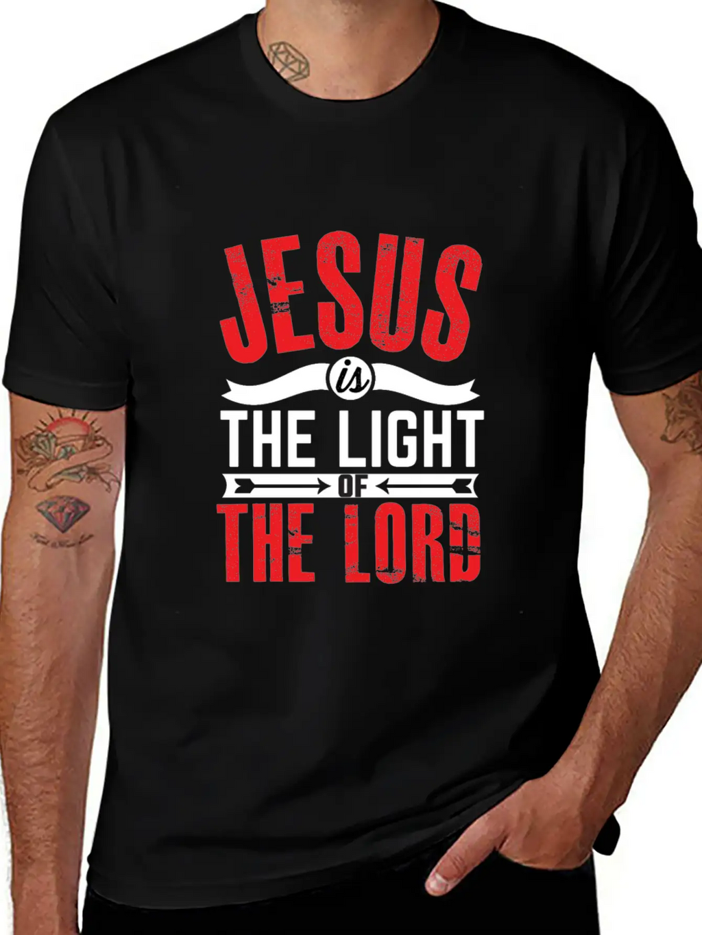 JESUS IS THE LIGHT-inspiration Design Breathable Soft Cotton T-Shirt – Timeless Casual Look