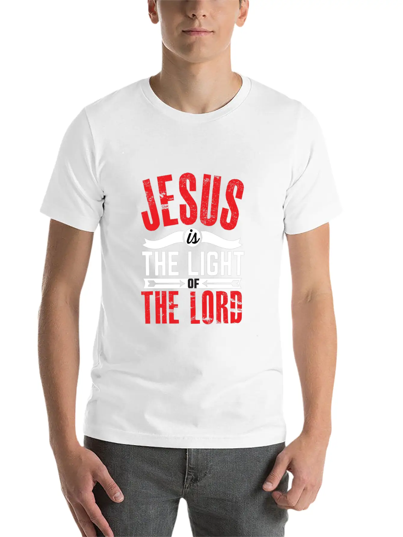 JESUS IS THE LIGHT-inspiration Design Breathable Soft Cotton T-Shirt – Timeless Casual Look