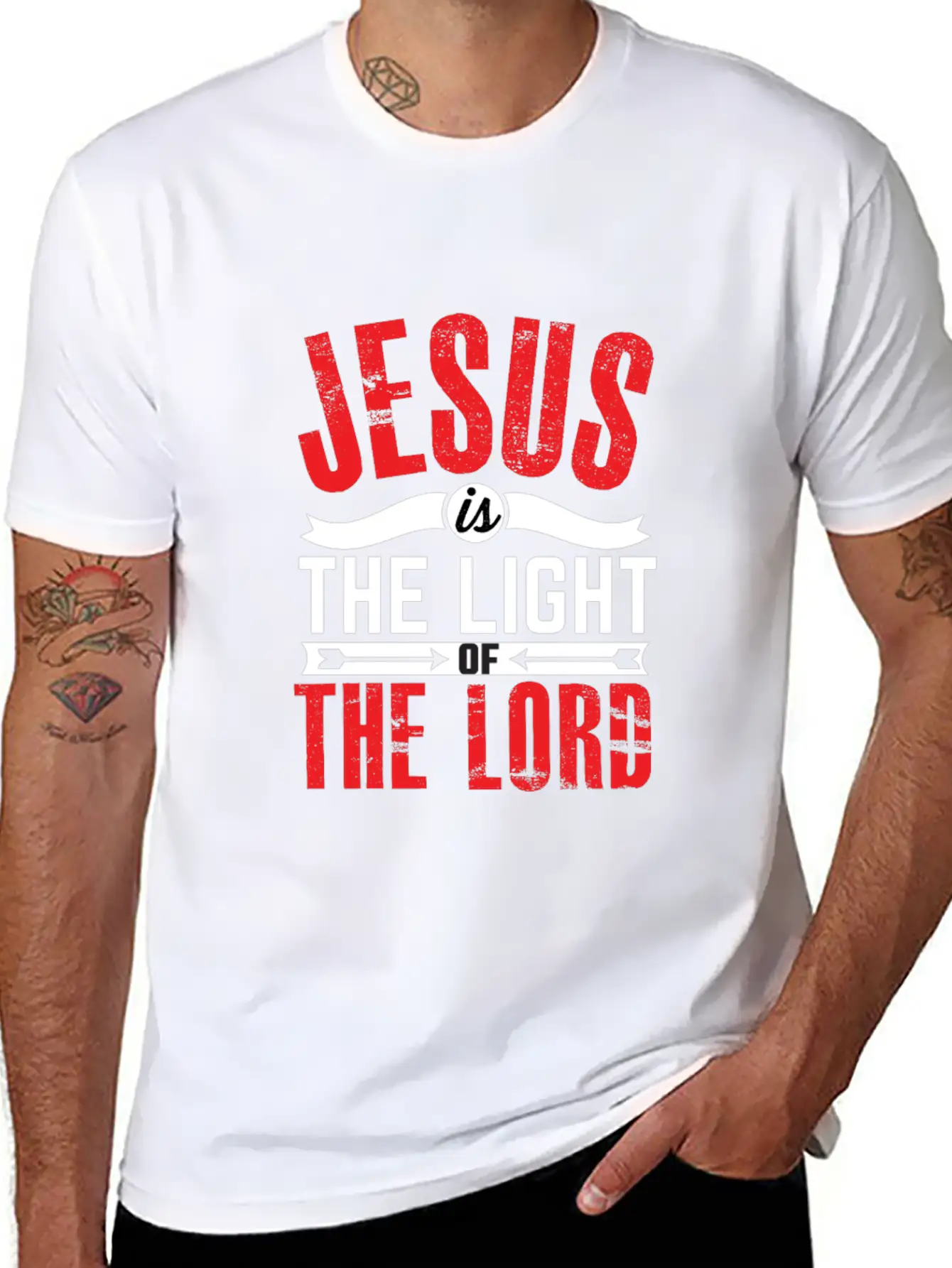 JESUS IS THE LIGHT-inspiration Design Breathable Soft Cotton T-Shirt – Timeless Casual Look