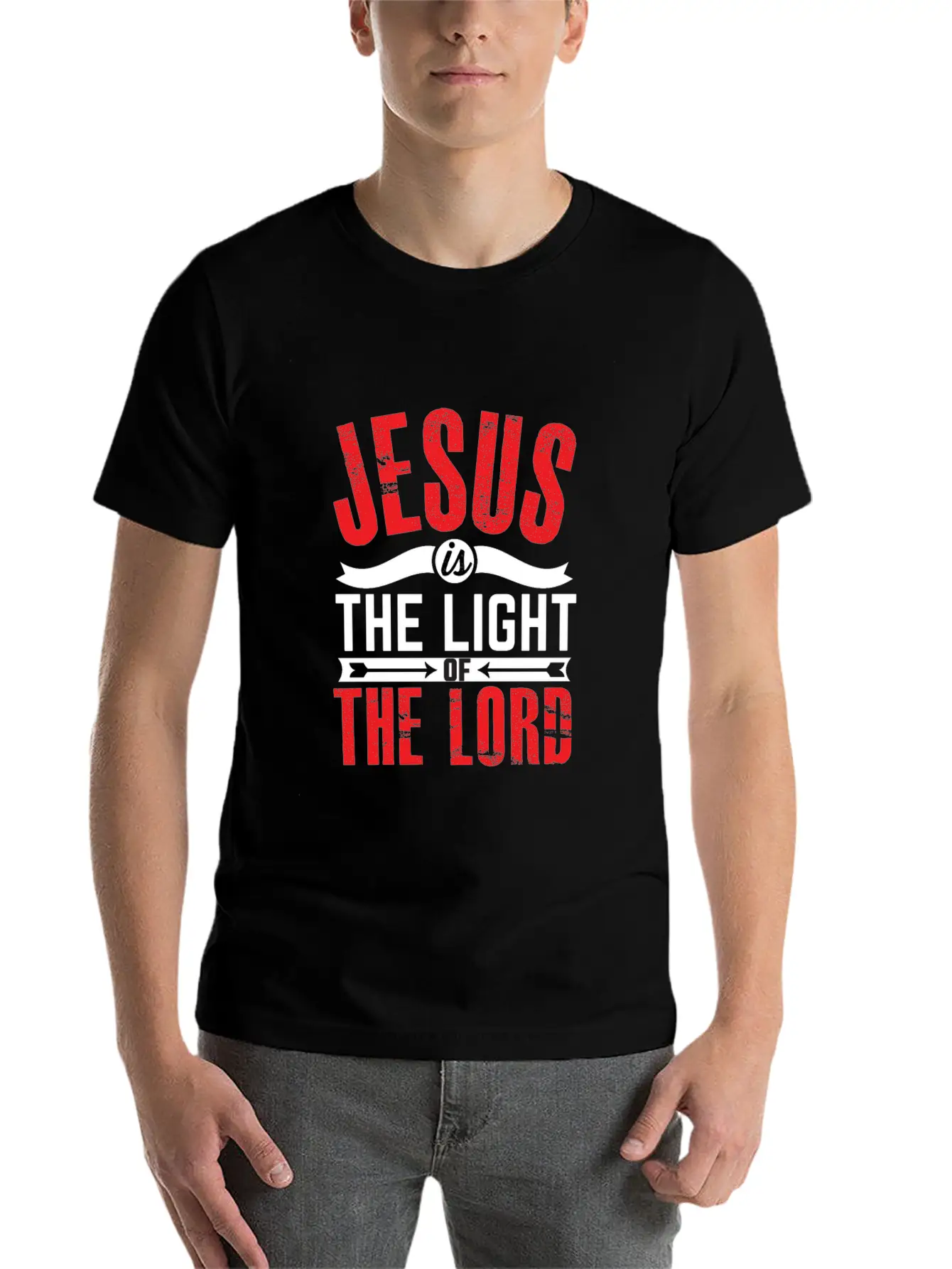 JESUS IS THE LIGHT-inspiration Design Breathable Soft Cotton T-Shirt – Timeless Casual Look