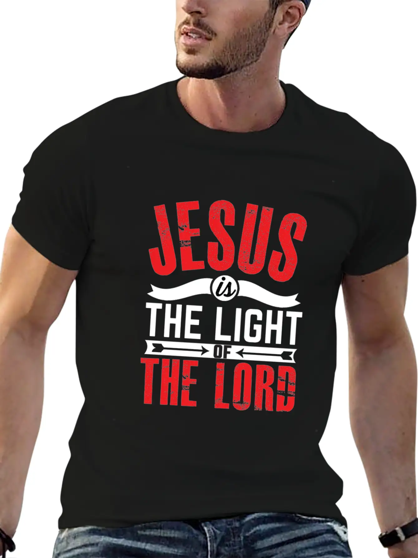 JESUS IS THE LIGHT-inspiration Design Breathable Soft Cotton T-Shirt – Timeless Casual Look
