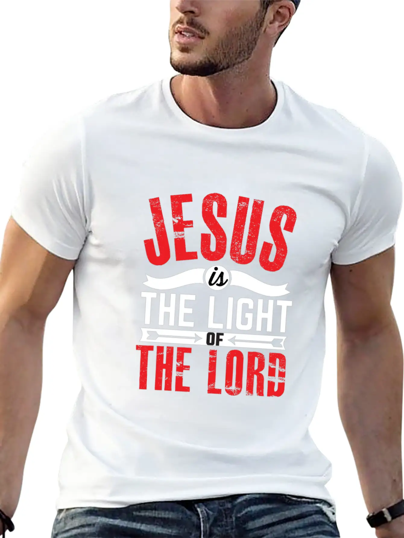 JESUS IS THE LIGHT-inspiration Design Breathable Soft Cotton T-Shirt – Timeless Casual Look