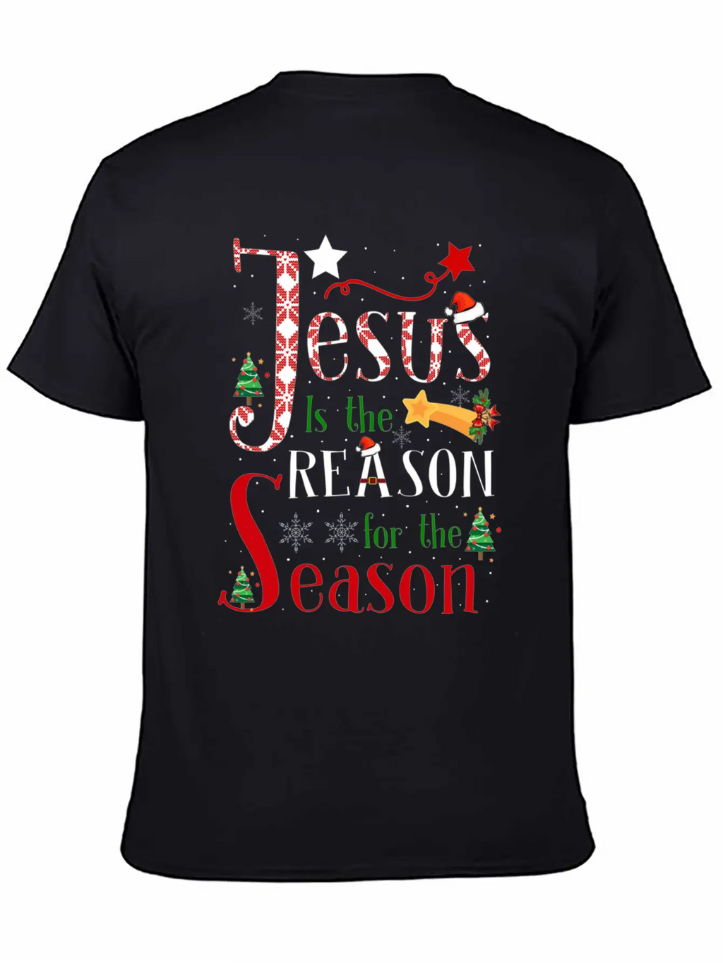Jesus Is The Reason For The Season Christmas Plaid Stylish Everyday T-Shirt – Unisex Basic Cotton Tee