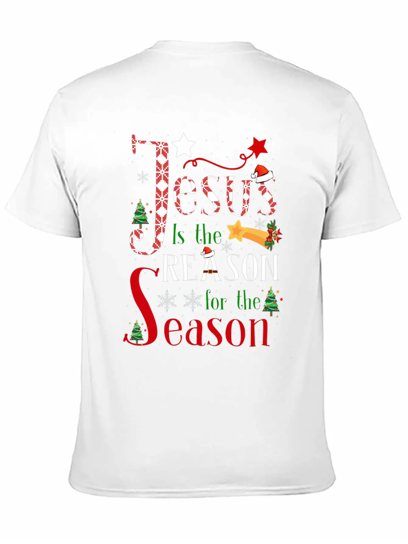 Jesus Is The Reason For The Season Christmas Plaid Stylish Everyday T-Shirt – Unisex Basic Cotton Tee