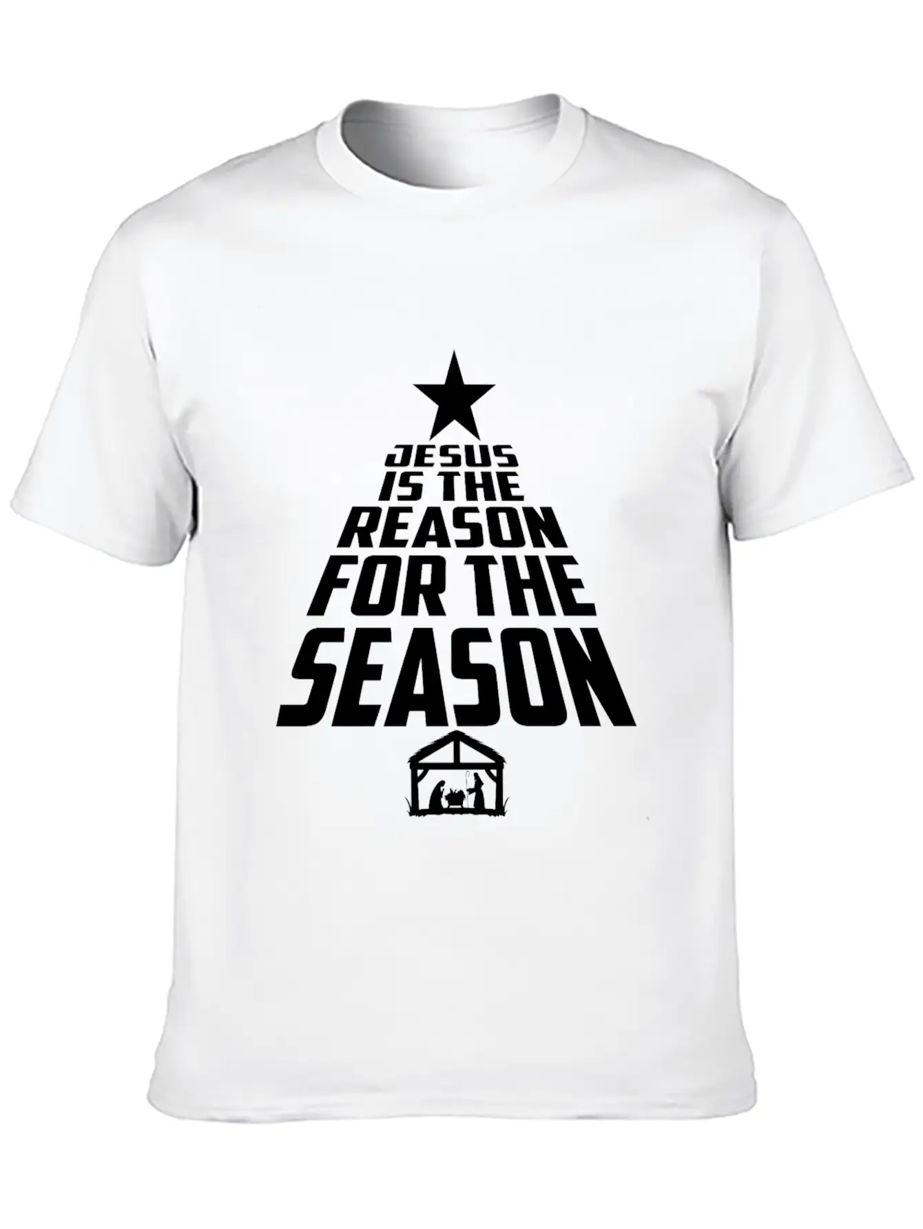 Jesus Is The Reason For The Season Christmas Star Breathable Graphic T-Shirt – Perfect For Casual Days