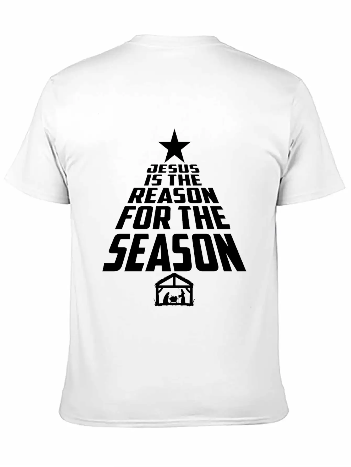 Jesus Is The Reason For The Season Christmas Star Breathable Graphic T-Shirt – Perfect For Casual Days