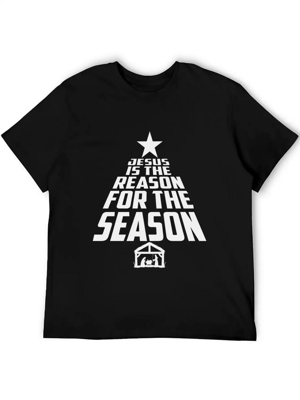 Jesus Is The Reason For The Season Christmas Star Breathable Graphic T-Shirt – Perfect For Casual Days