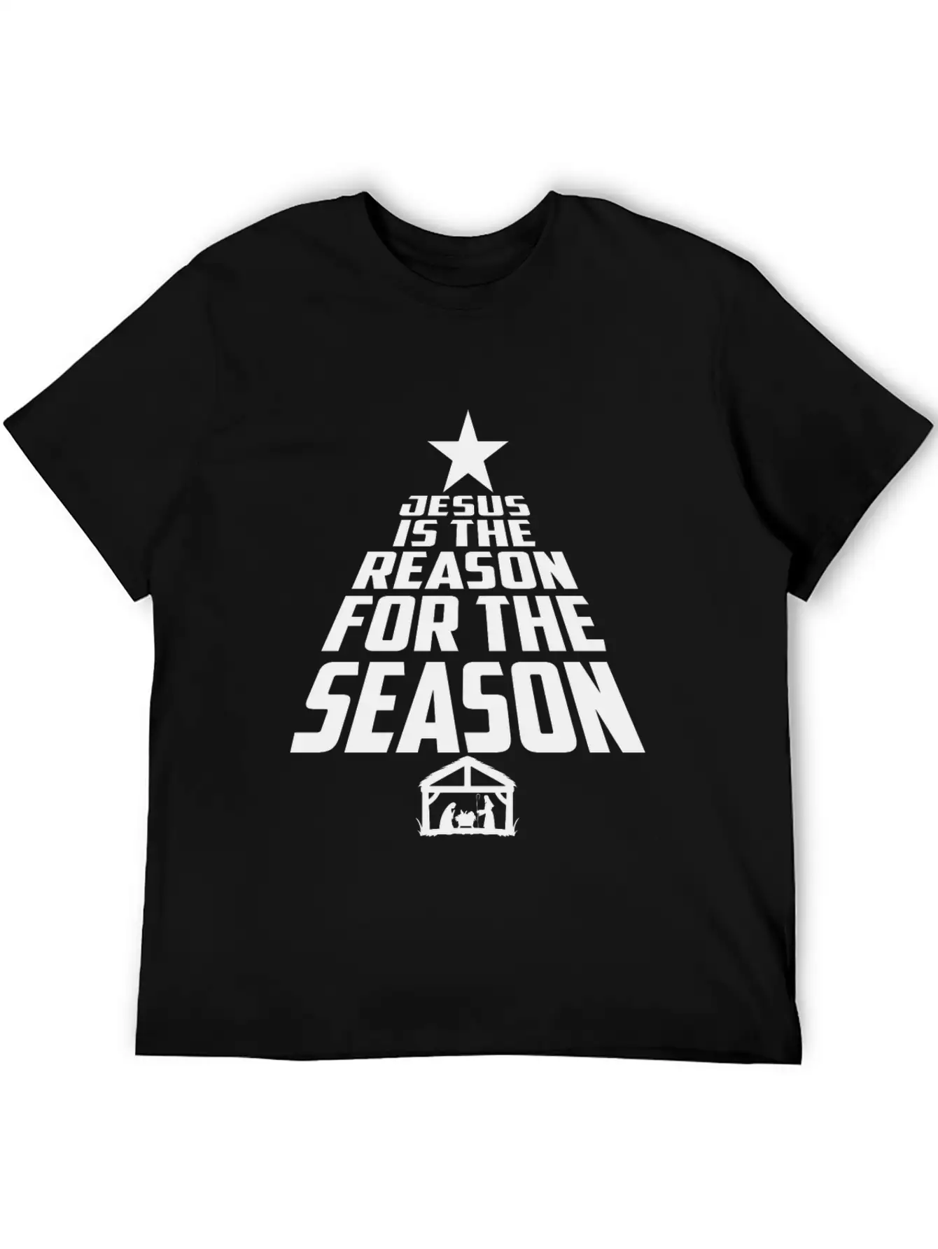 Jesus Is The Reason For The Season Christmas Star Breathable Graphic T-Shirt – Perfect For Casual Days